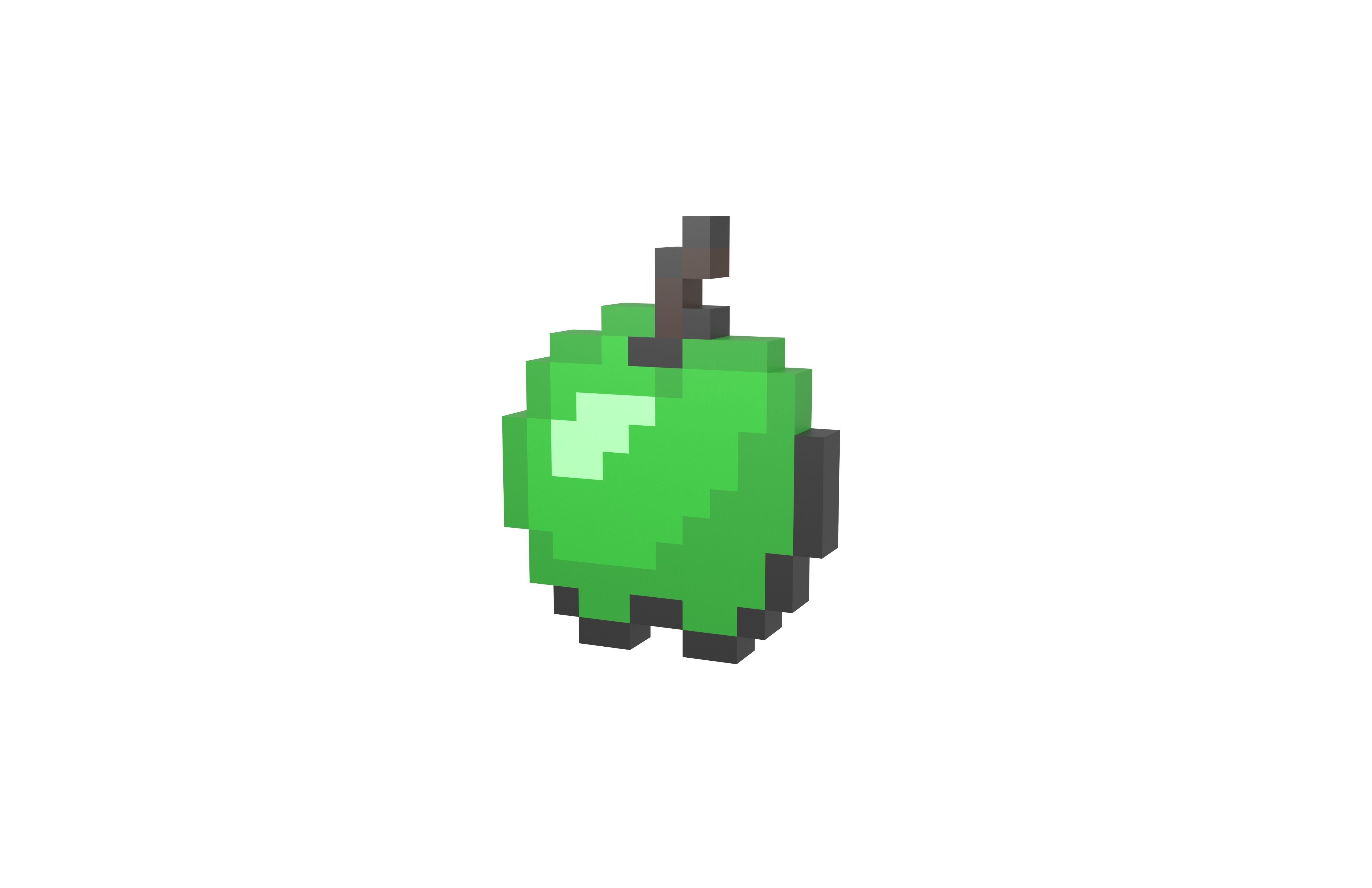 Pixel Apple v1 003 Low-poly 3D model_2