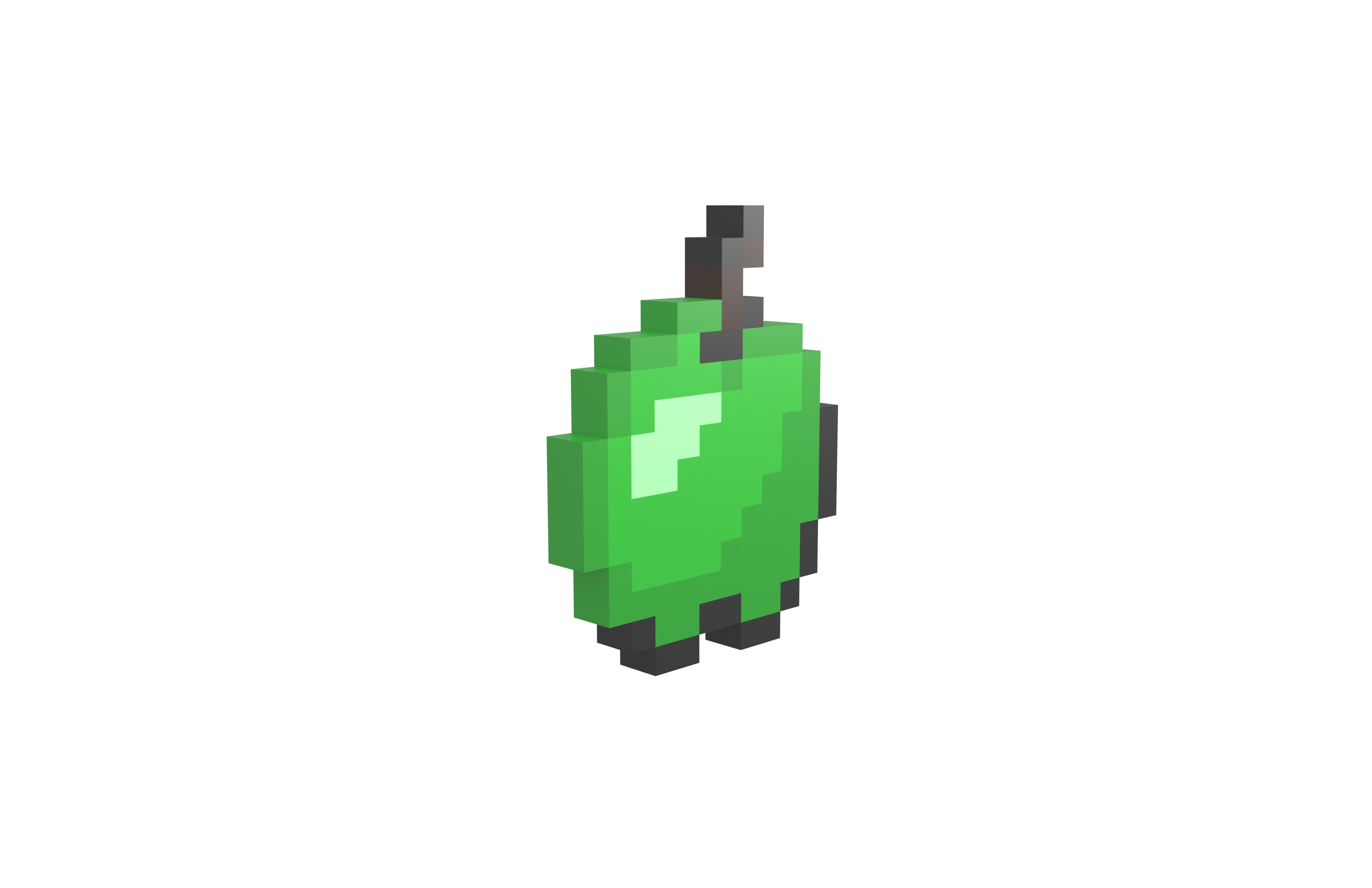 Pixel Apple v1 003 Low-poly 3D model_3