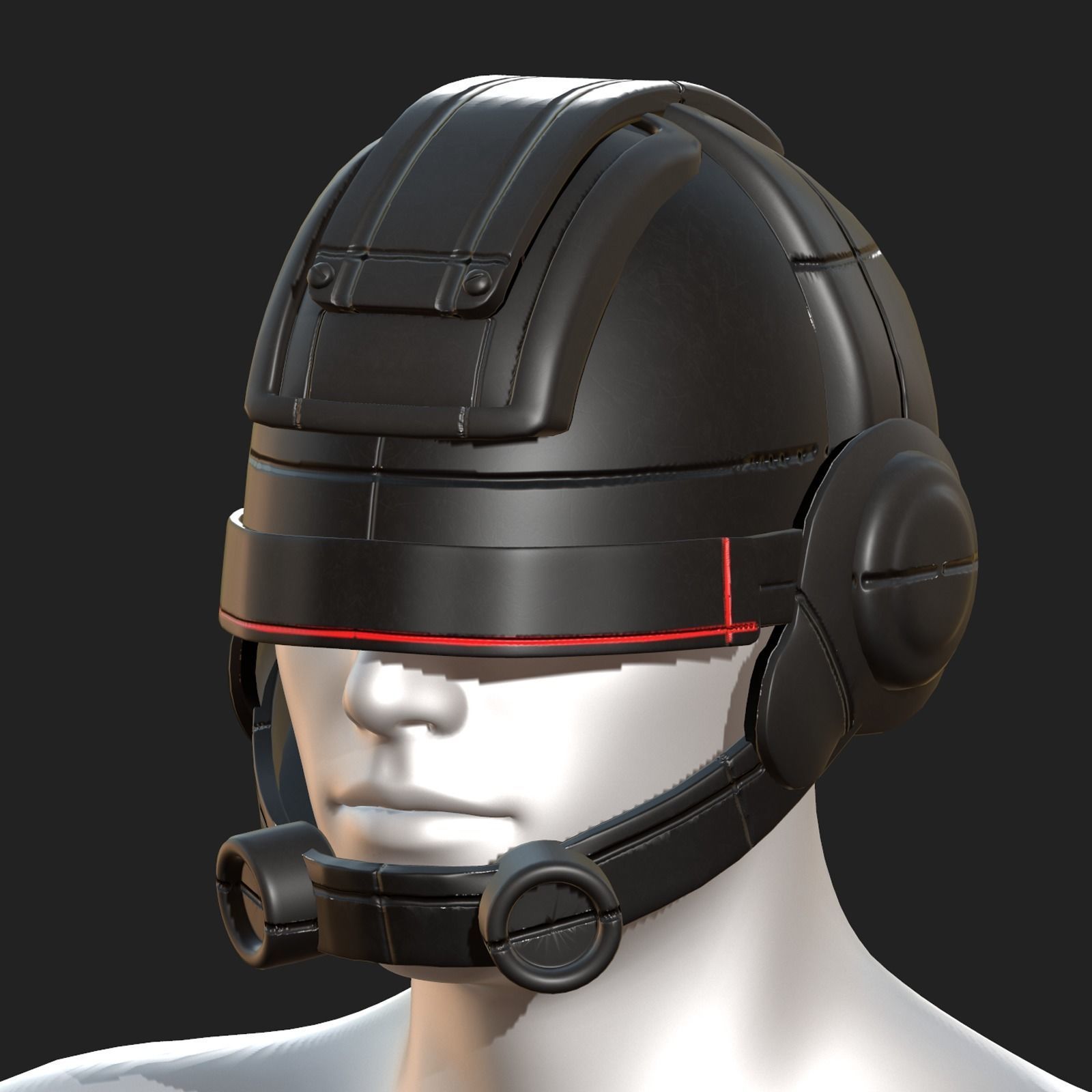 Helmet scifi fantasy futuristic military Low-poly 3D model_1