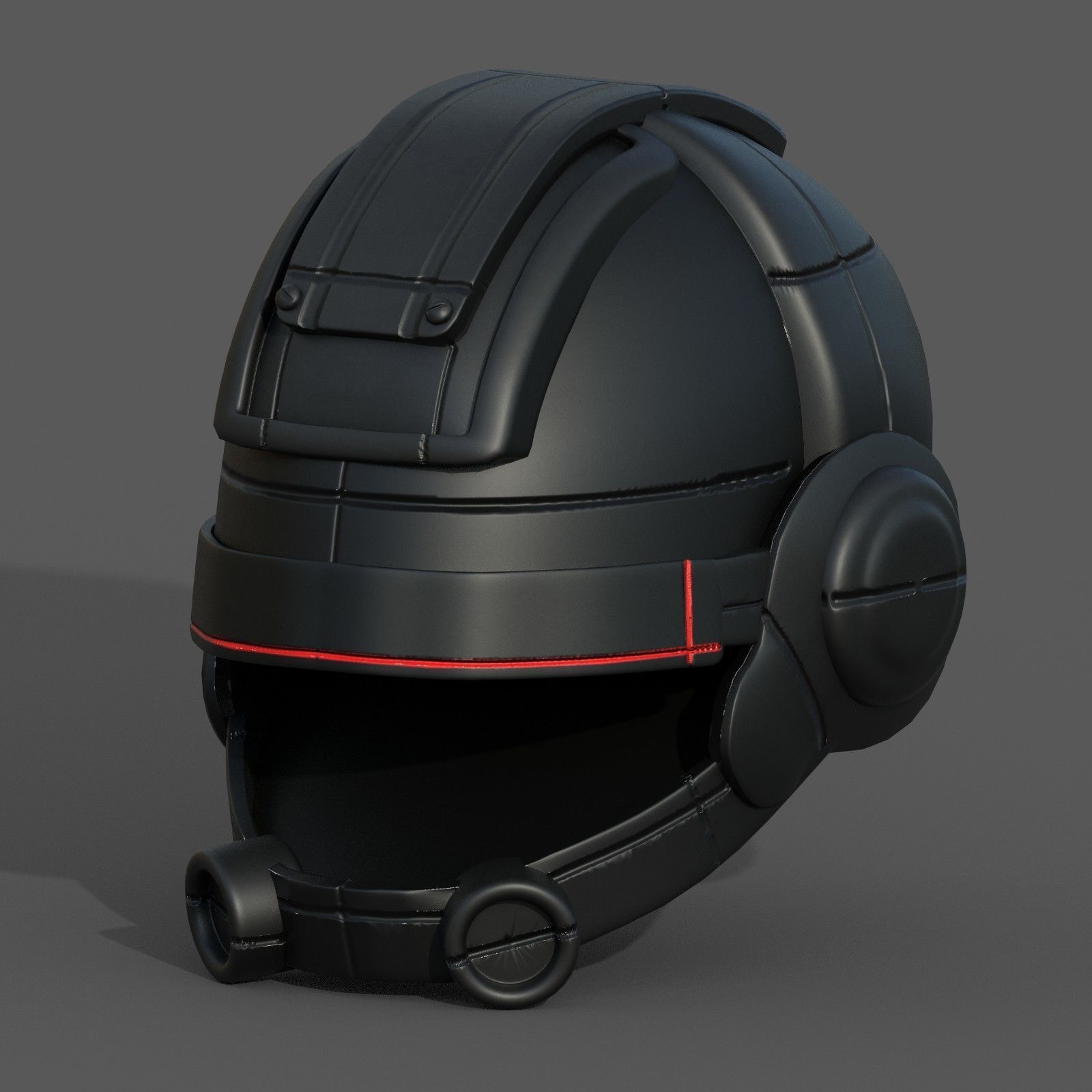 Helmet scifi fantasy futuristic military Low-poly 3D model_3