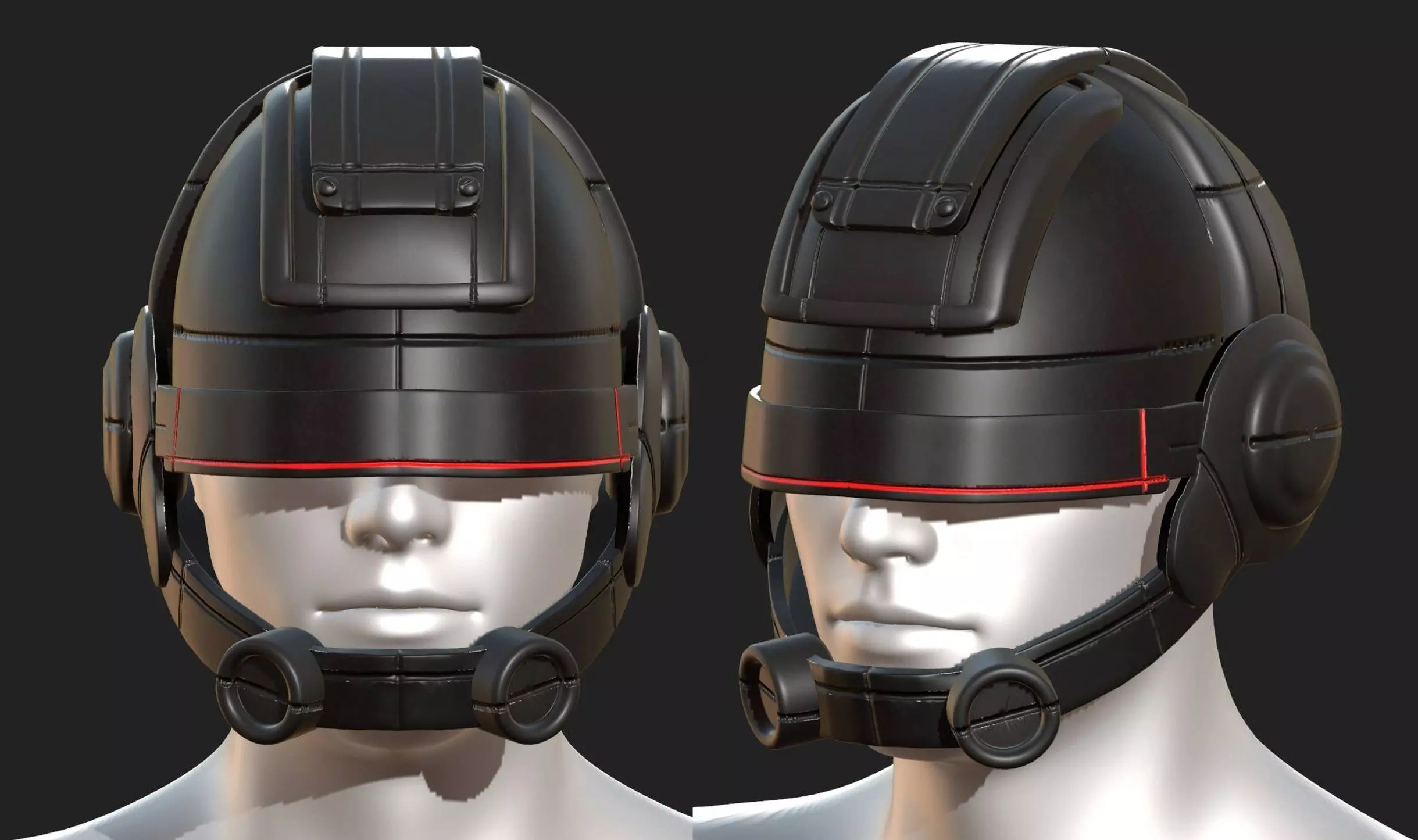 Helmet scifi fantasy futuristic military Low-poly 3D model_0