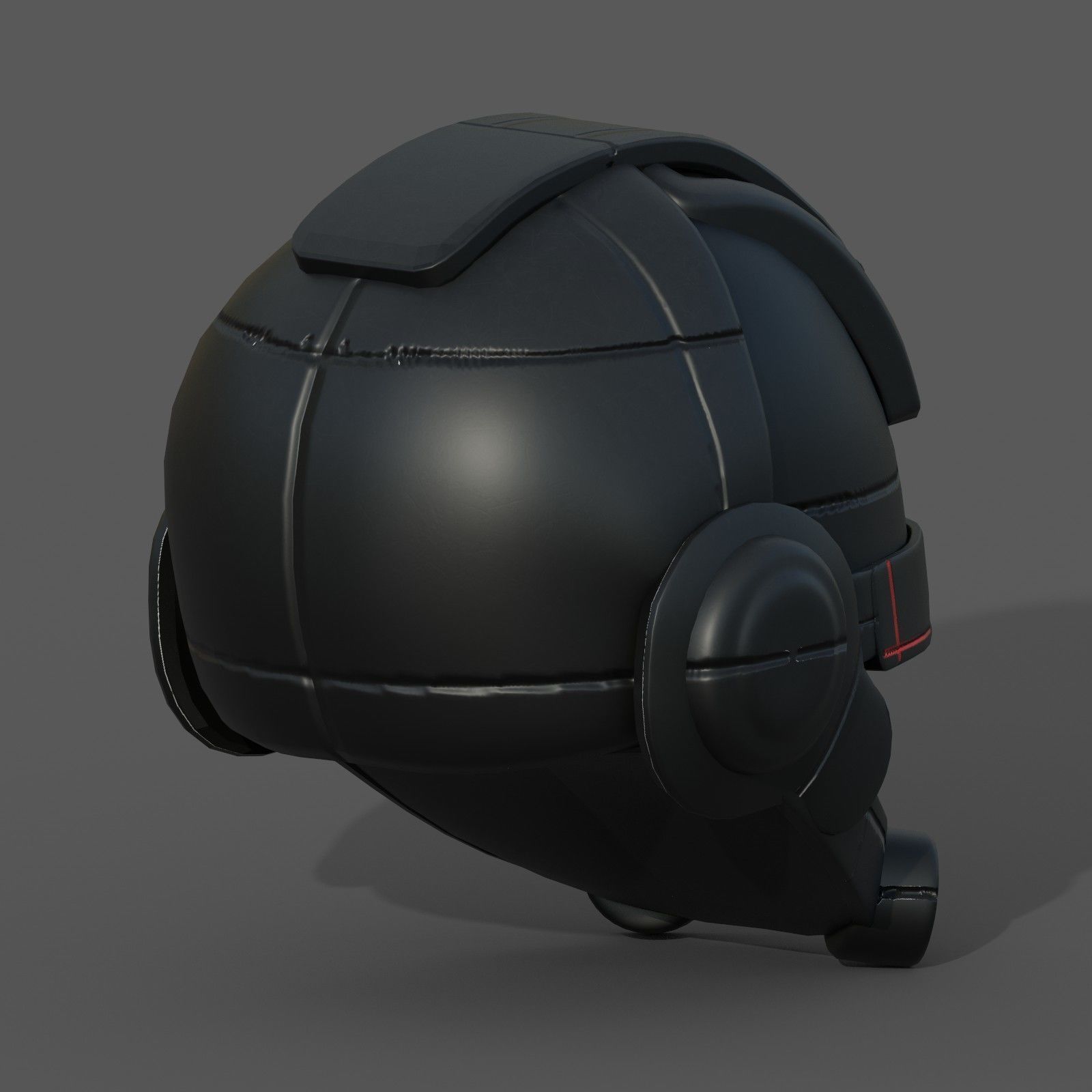 Helmet scifi fantasy futuristic military Low-poly 3D model_5