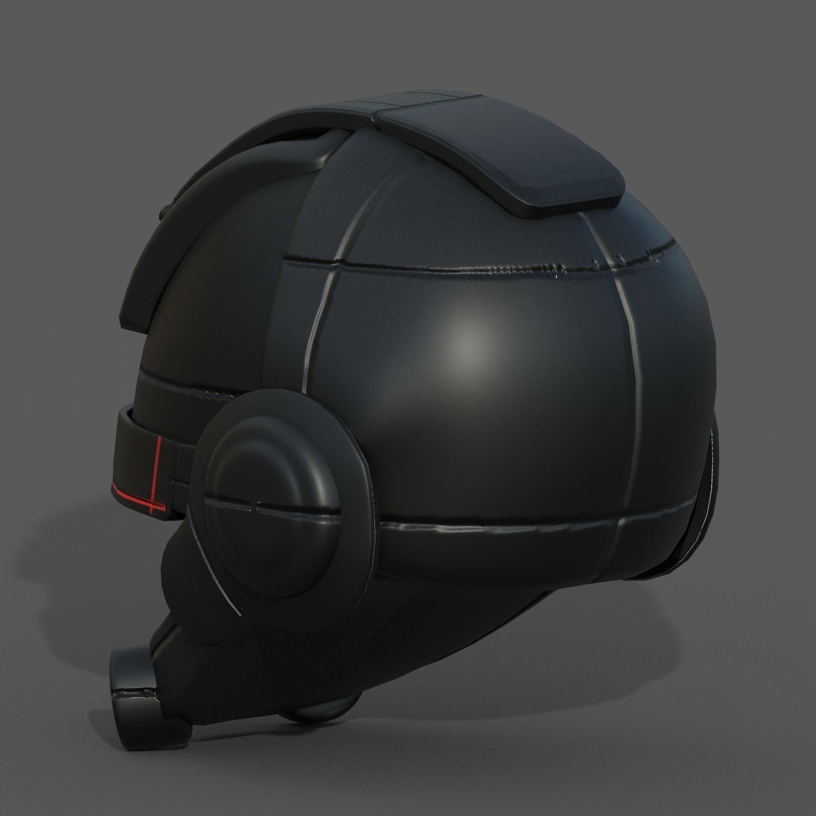Helmet scifi fantasy futuristic military Low-poly 3D model_8