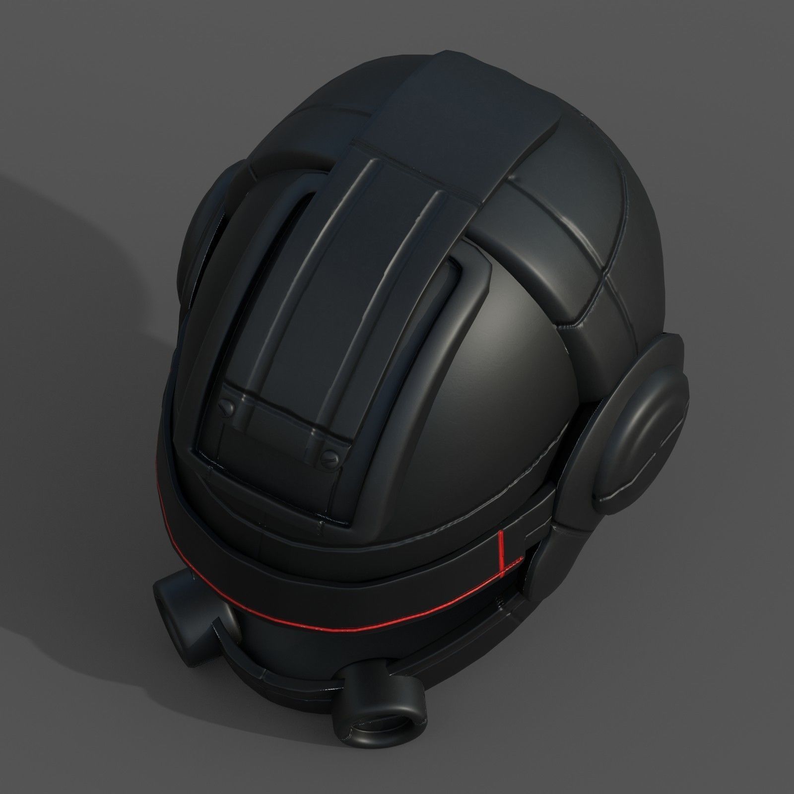 Helmet scifi fantasy futuristic military Low-poly 3D model_6