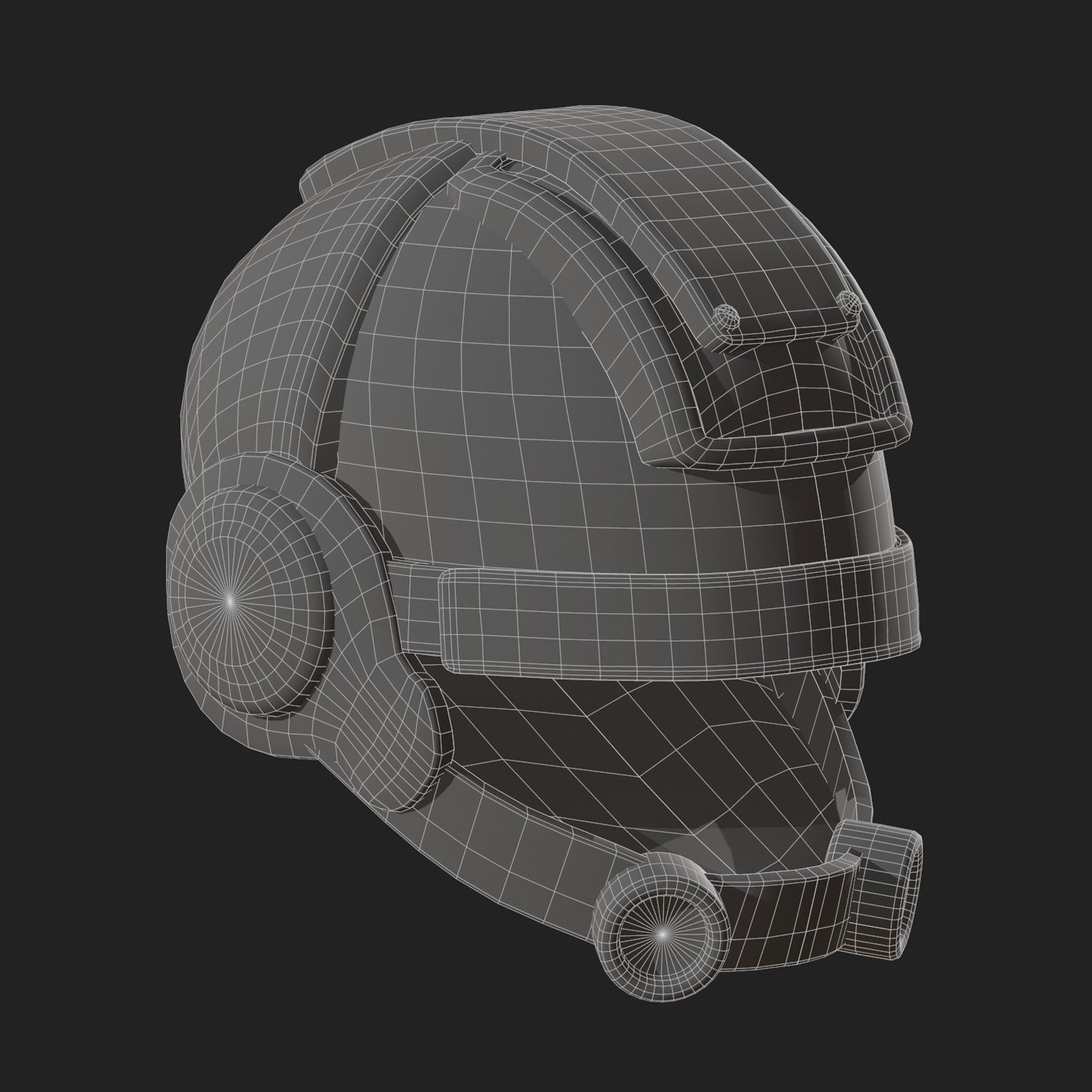 Helmet scifi fantasy futuristic military Low-poly 3D model_10