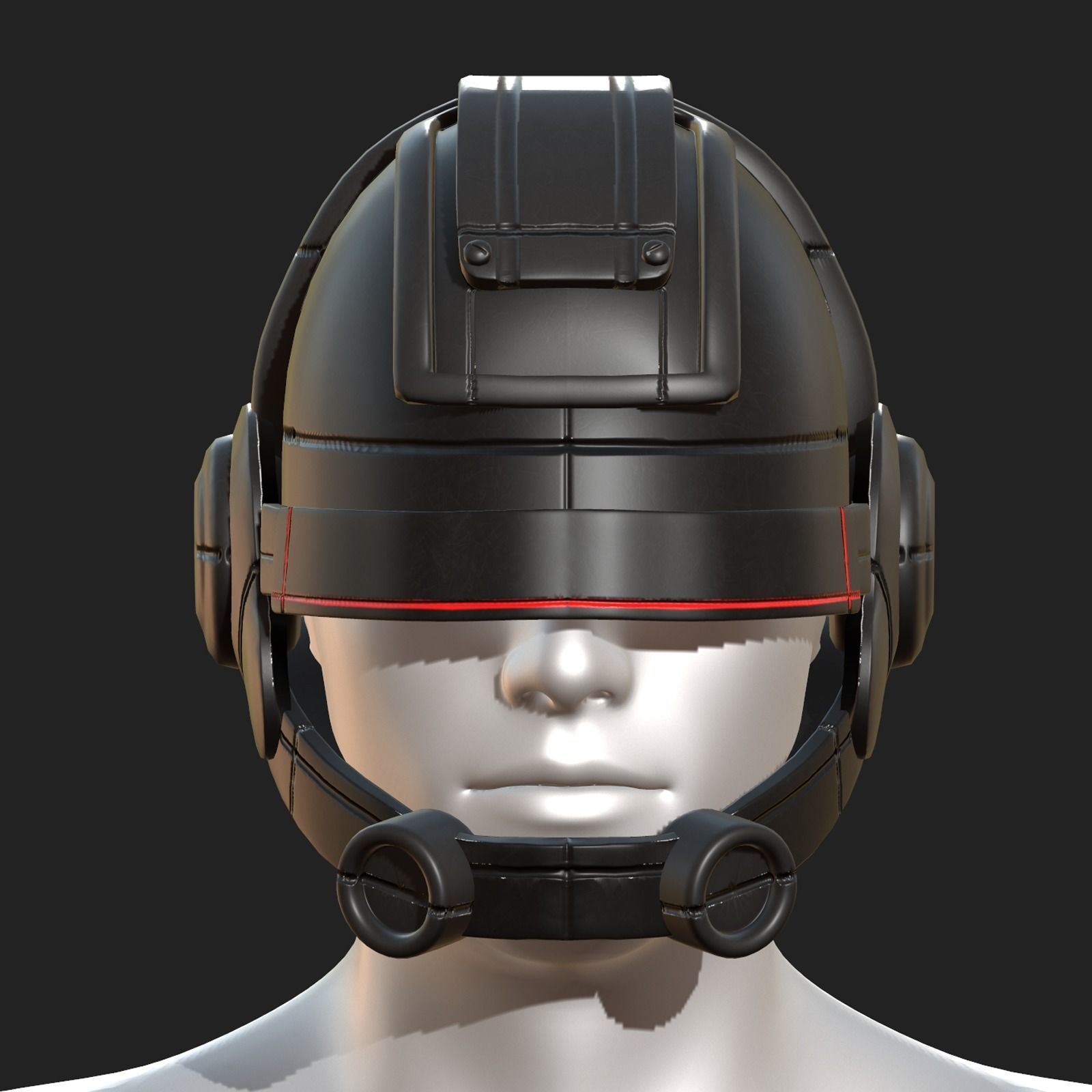 Helmet scifi fantasy futuristic military Low-poly 3D model_9