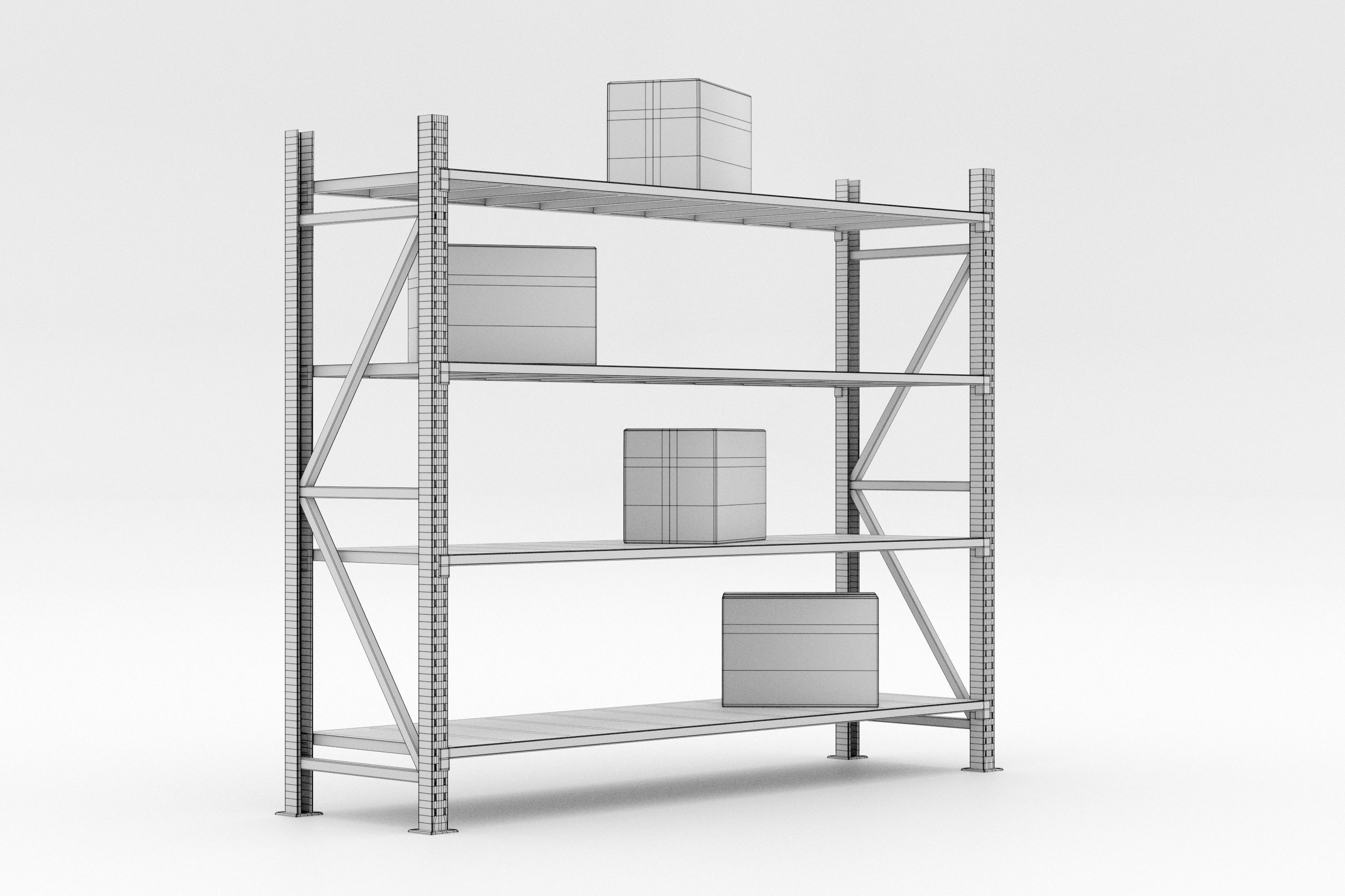 Coloured Warehouse Rack  3D model_8