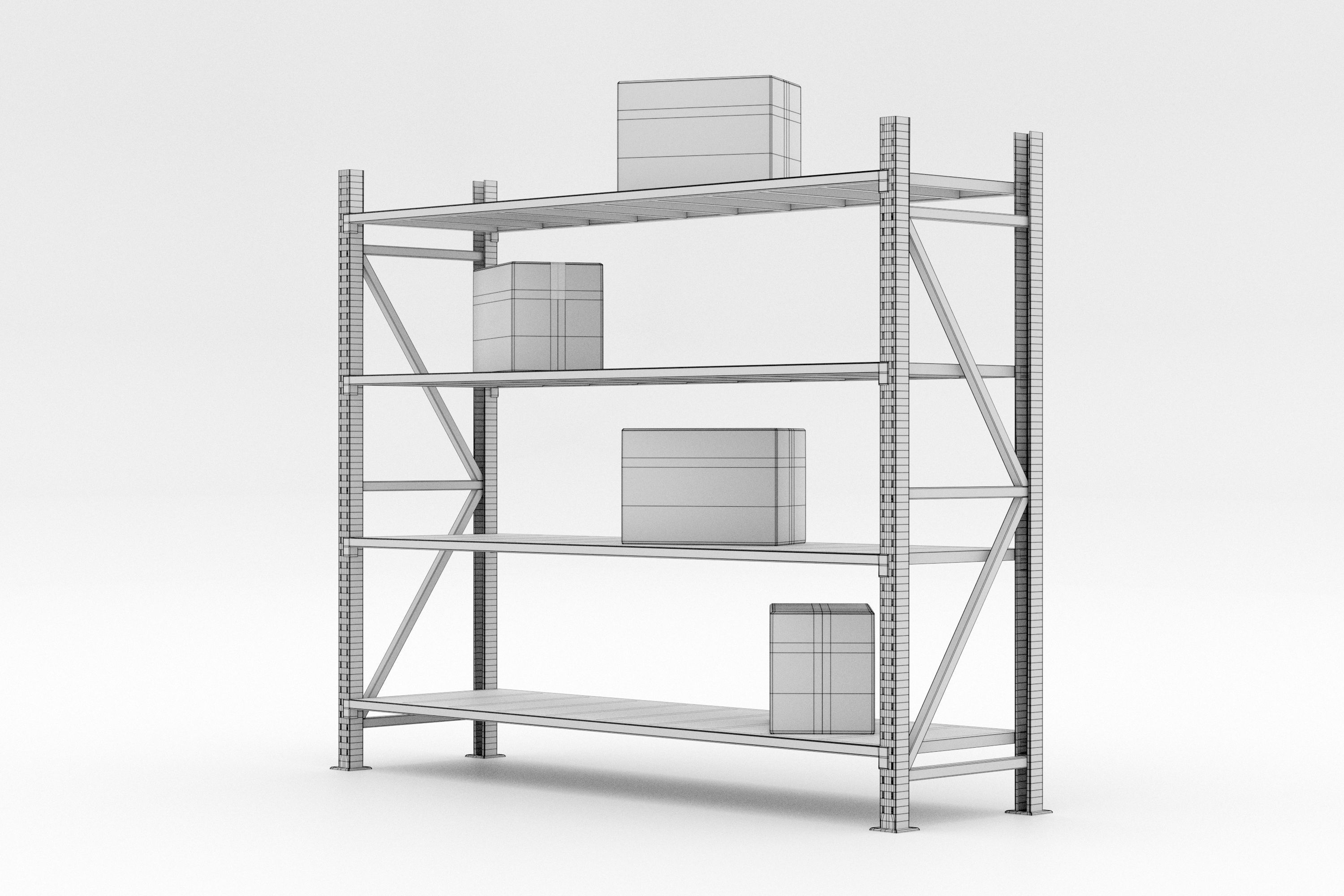 Coloured Warehouse Rack  3D model_2