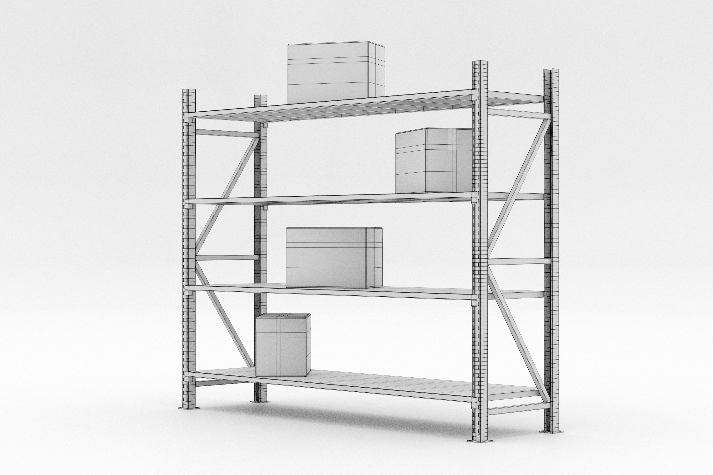 Coloured Warehouse Rack  3D model_6