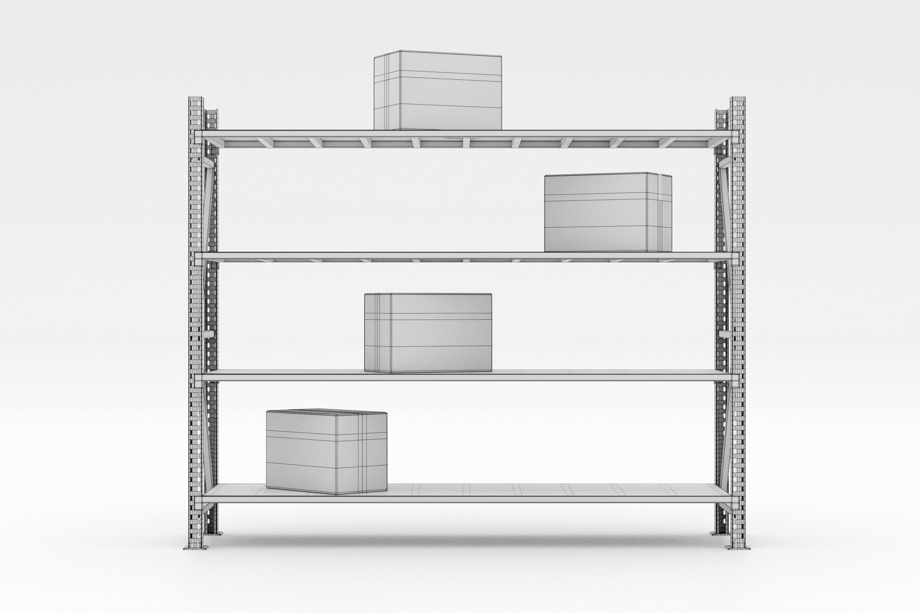 Coloured Warehouse Rack  3D model_5