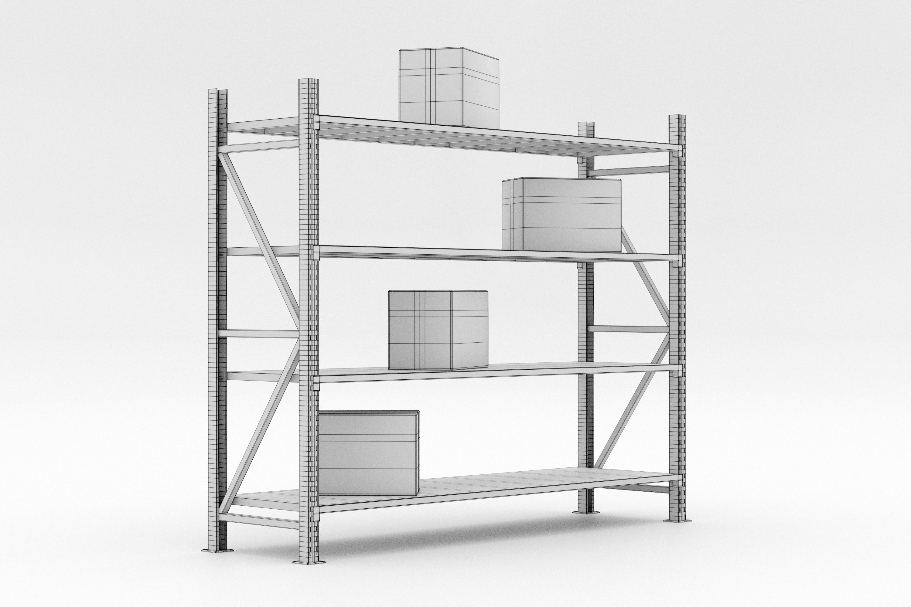 Coloured Warehouse Rack  3D model_4