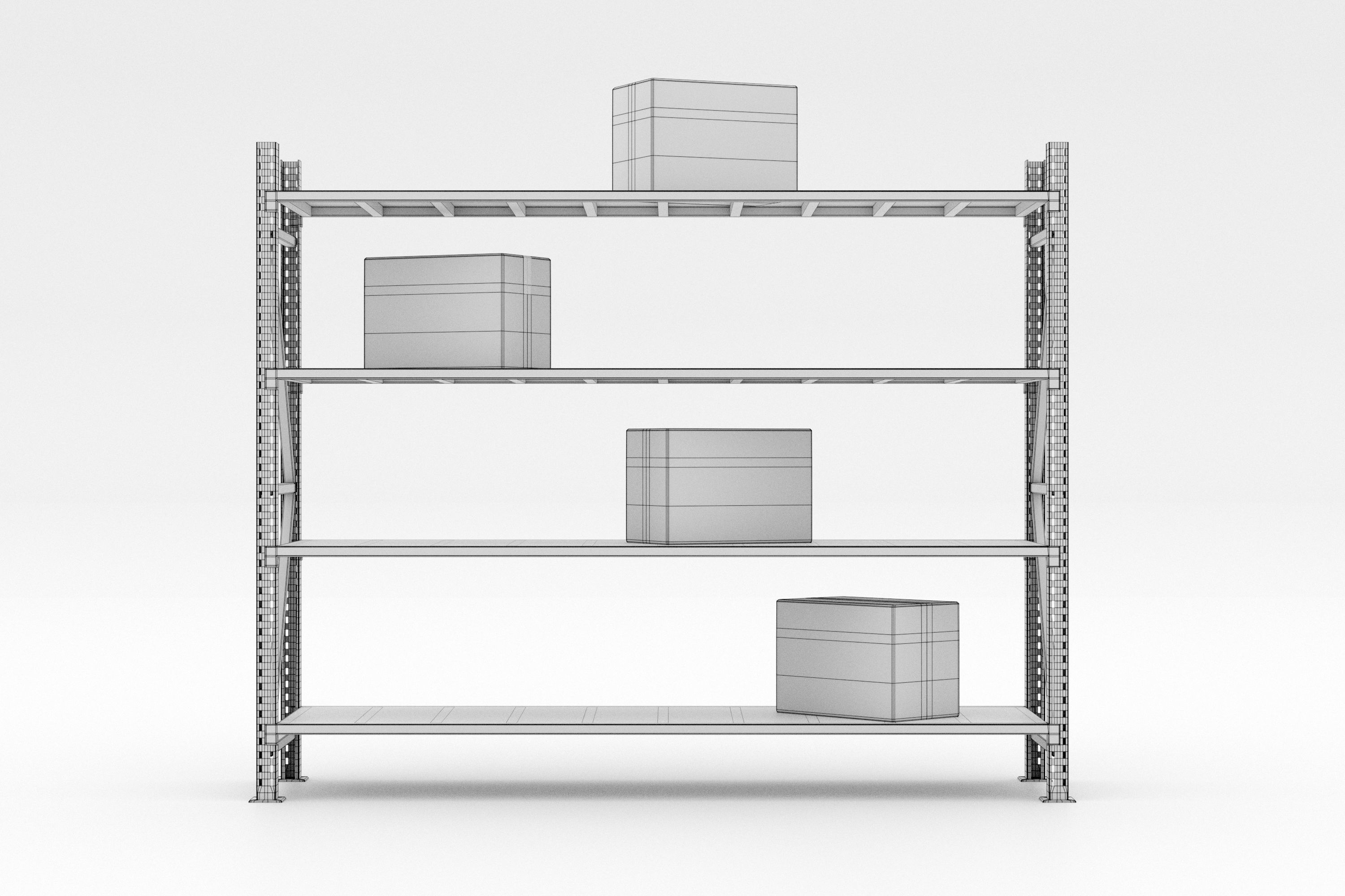 Coloured Warehouse Rack  3D model_9