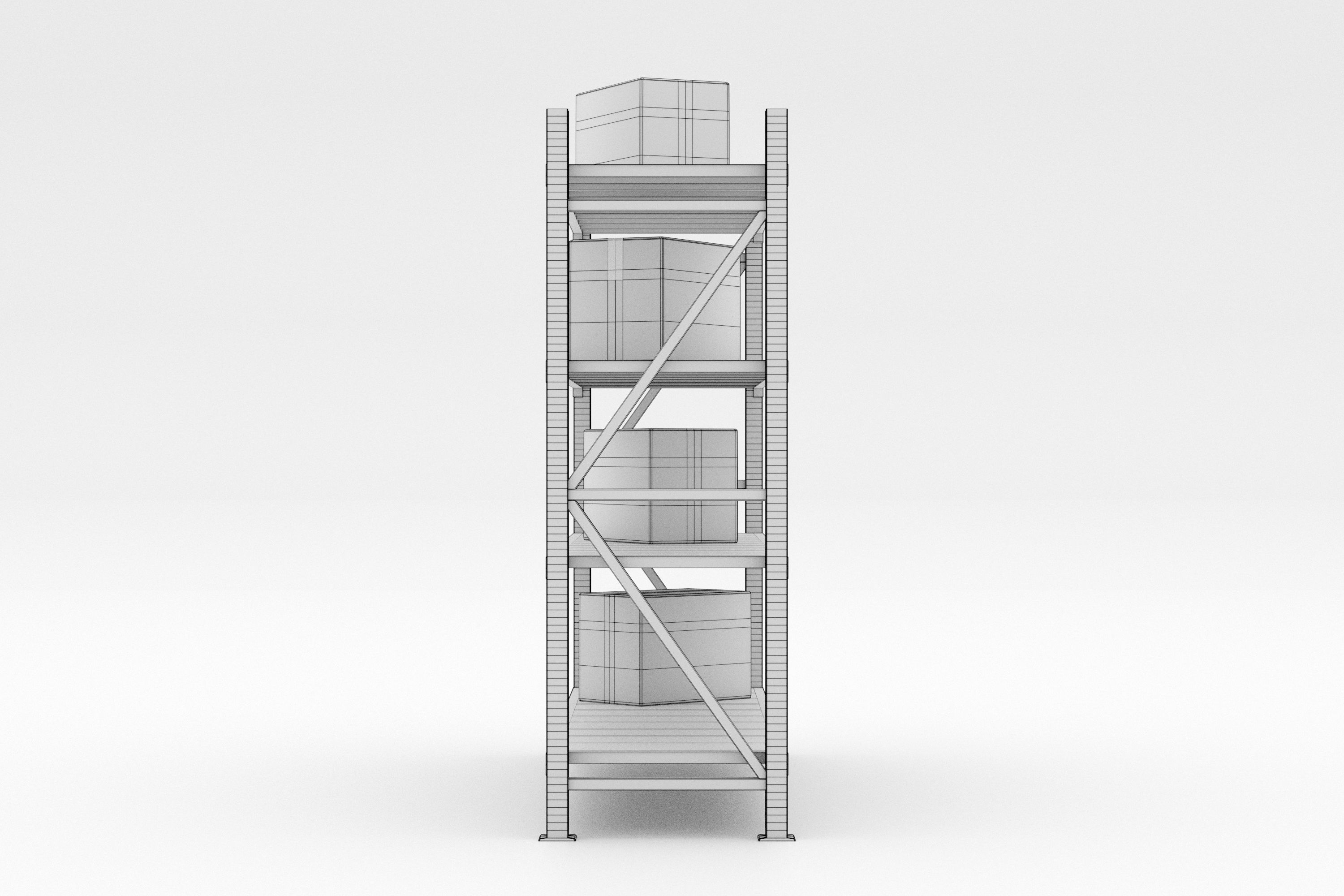 Coloured Warehouse Rack  3D model_7