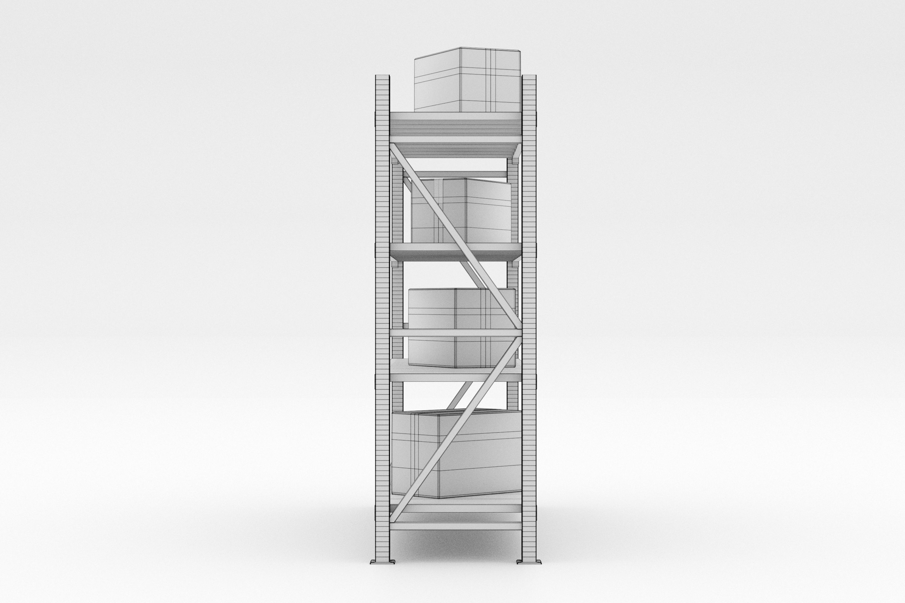 Coloured Warehouse Rack  3D model_3