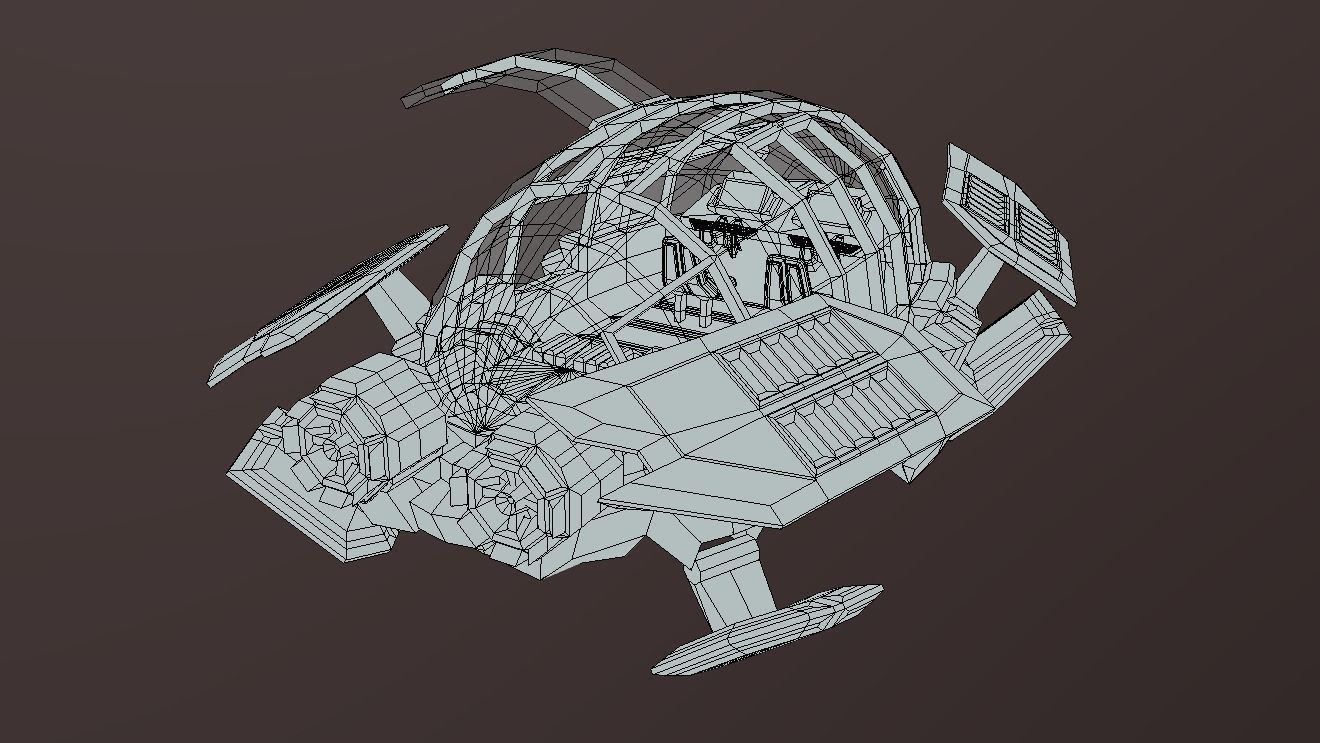 CAT-350 Civil Air Transport Low-poly 3D model_6