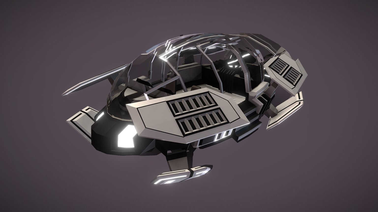 CAT-350 Civil Air Transport Low-poly 3D model_0