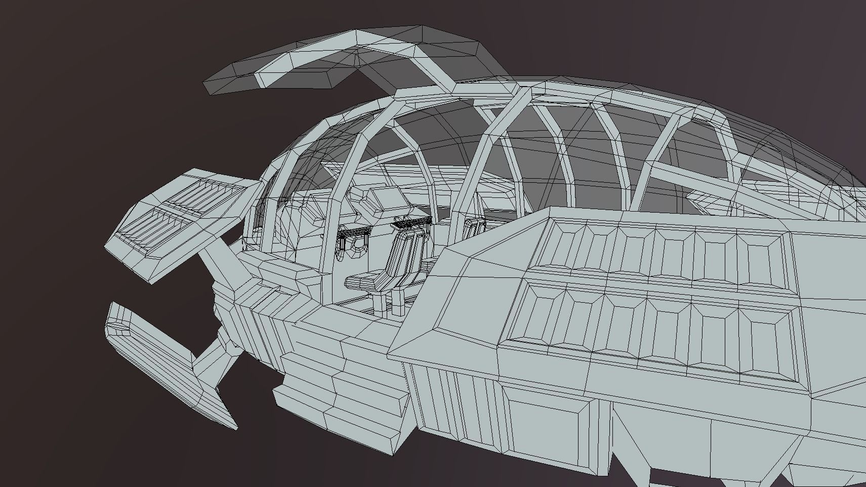 CAT-350 Civil Air Transport Low-poly 3D model_10