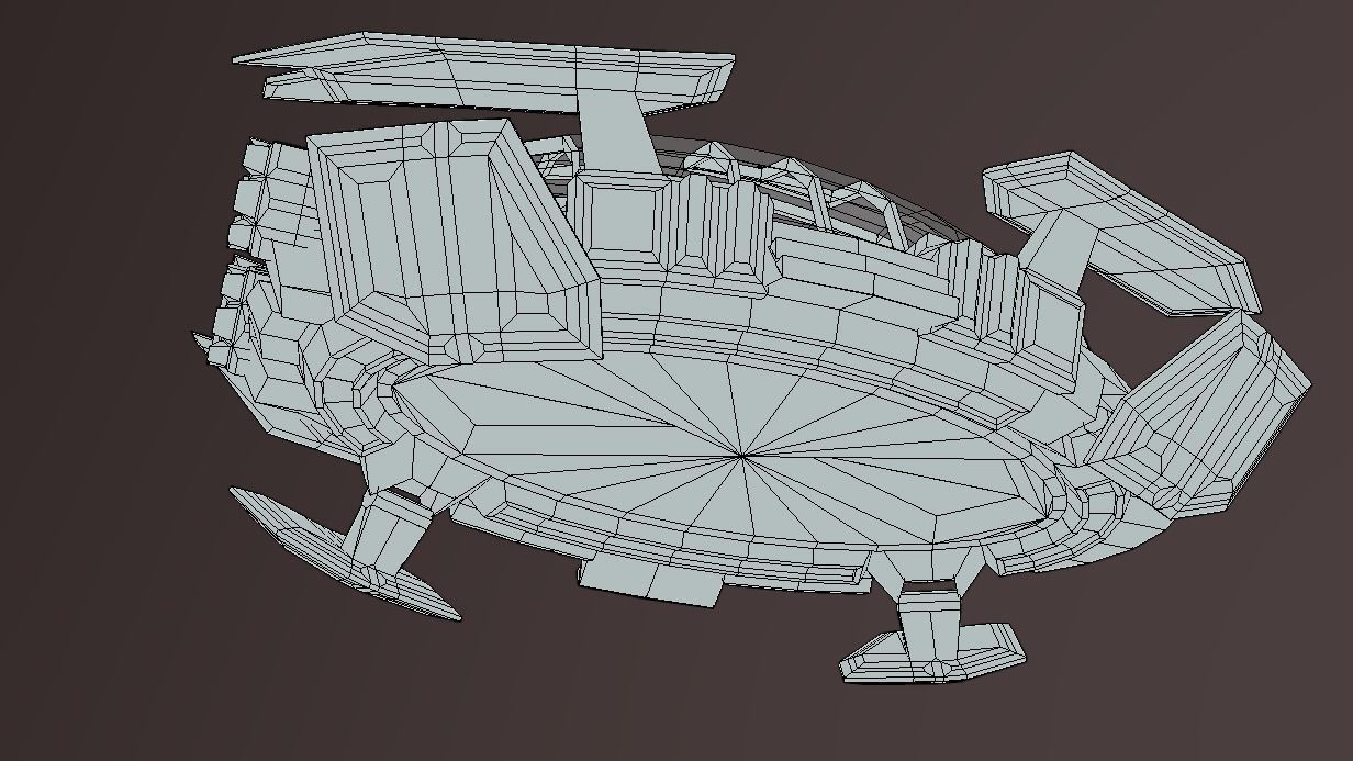 CAT-350 Civil Air Transport Low-poly 3D model_8