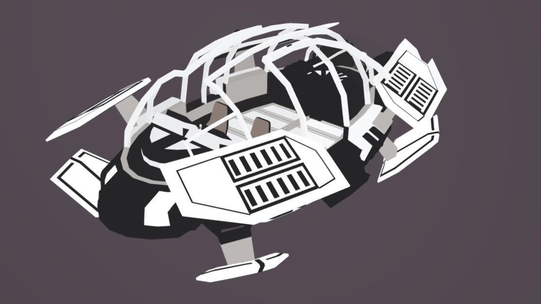 CAT-350 Civil Air Transport Low-poly 3D model_1