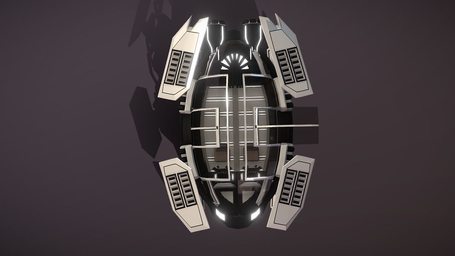 CAT-350 Civil Air Transport Low-poly 3D model_3