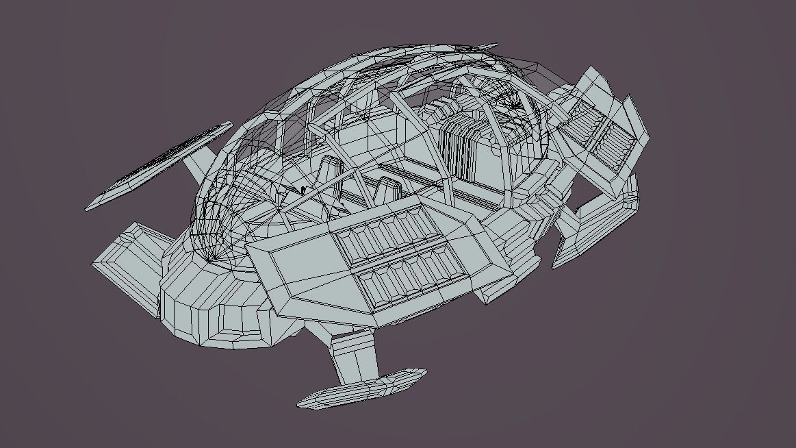 CAT-350 Civil Air Transport Low-poly 3D model_2