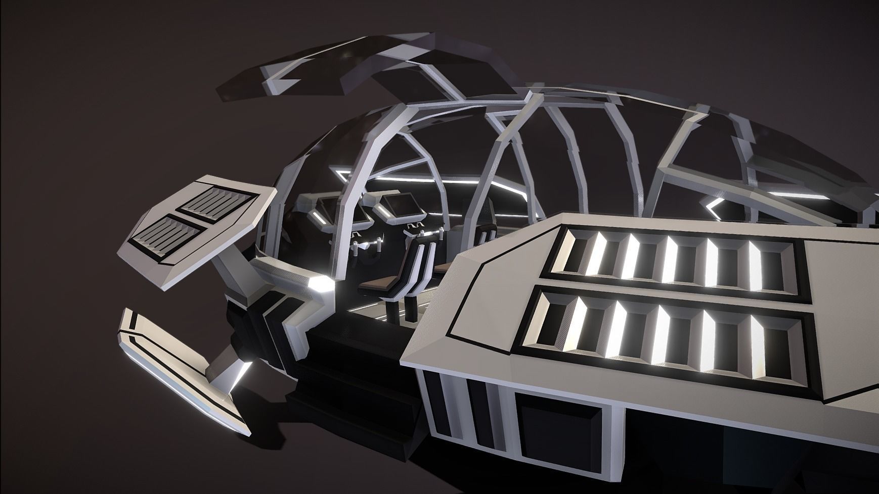 CAT-350 Civil Air Transport Low-poly 3D model_9