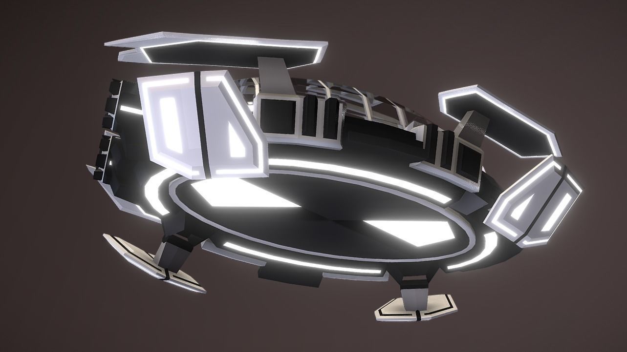 CAT-350 Civil Air Transport Low-poly 3D model_7