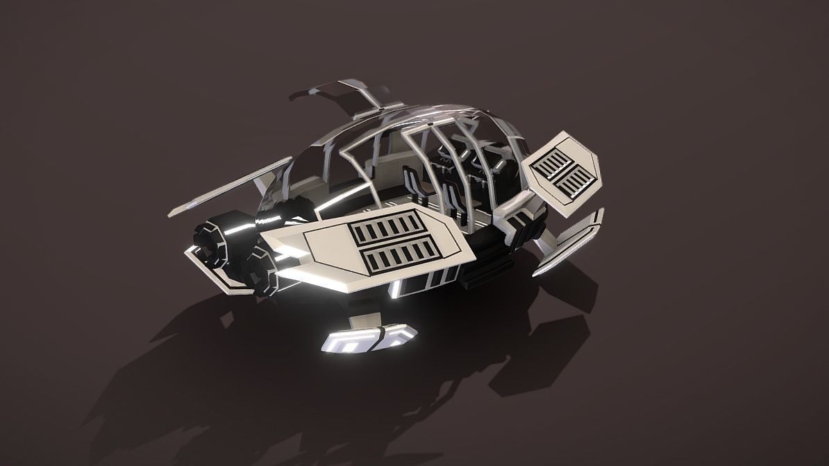 CAT-350 Civil Air Transport Low-poly 3D model_11