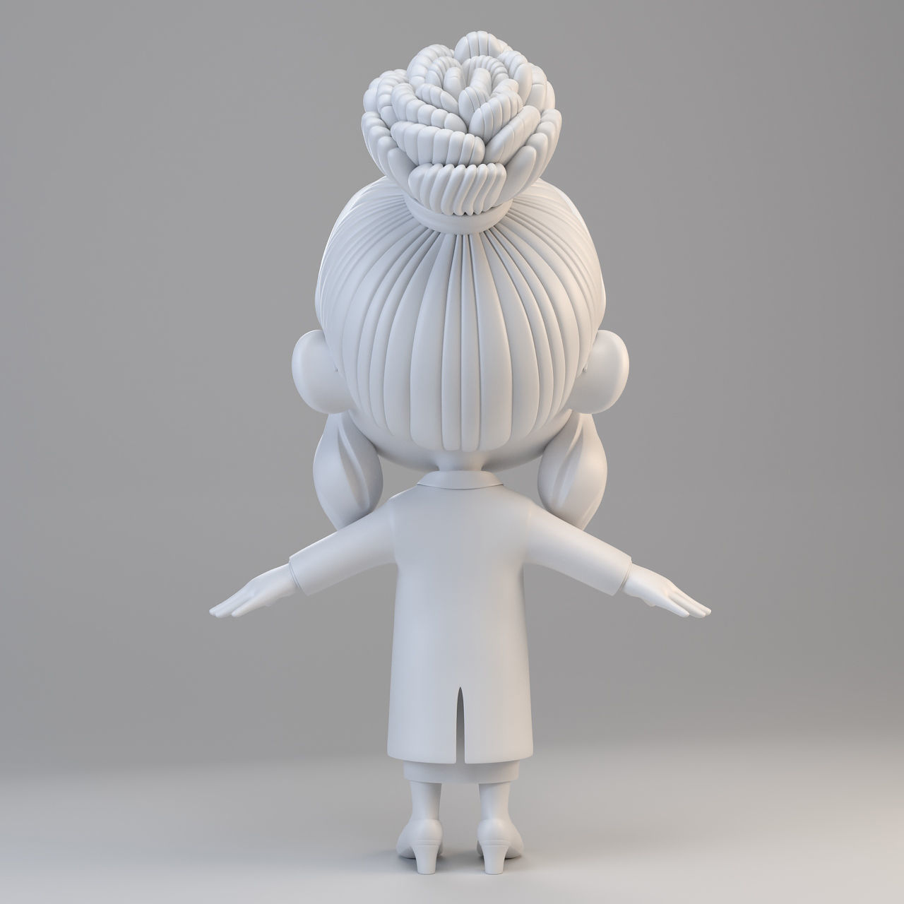 Cartoon Scientist Girl 3D model_8