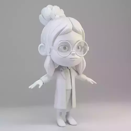 Cartoon Scientist Girl