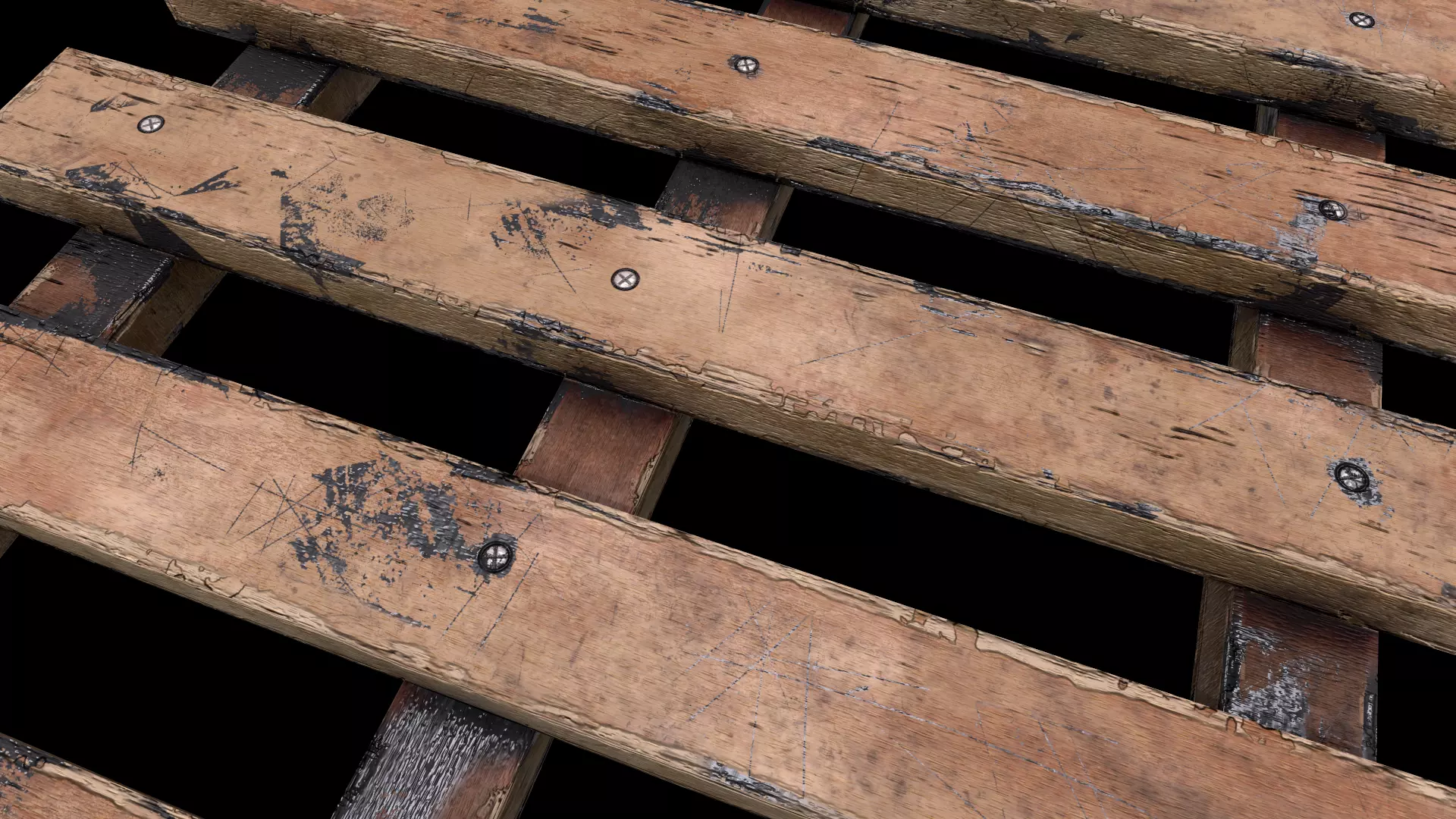 wooden palate Low-poly 3D model_0