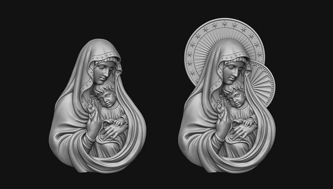 Mary with Baby Jesus no 3 3D print model