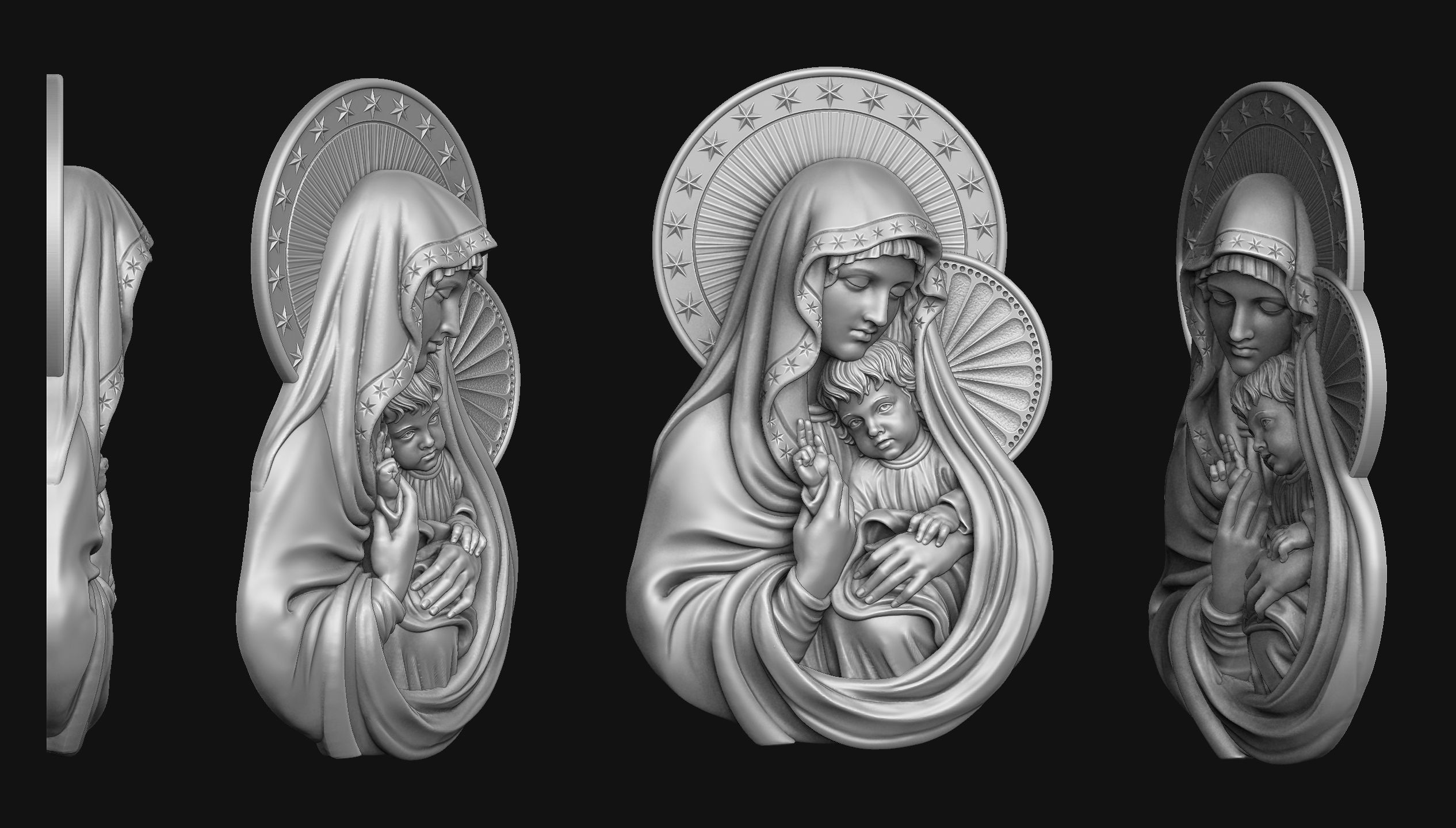 Mary with Baby Jesus no 3 3D print model_3