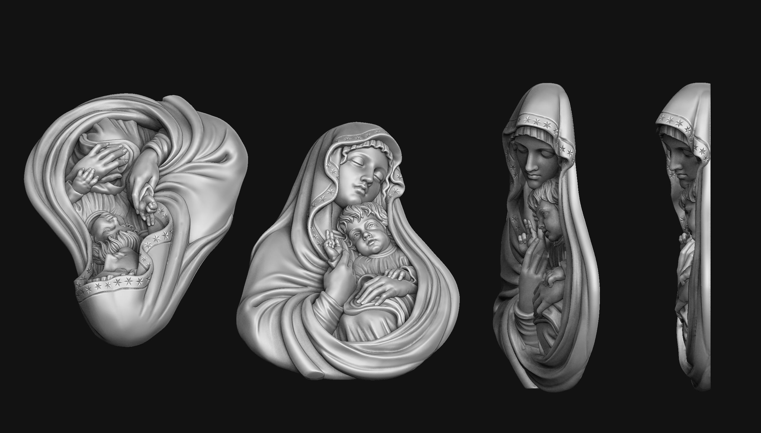 Mary with Baby Jesus no 3 3D print model_2