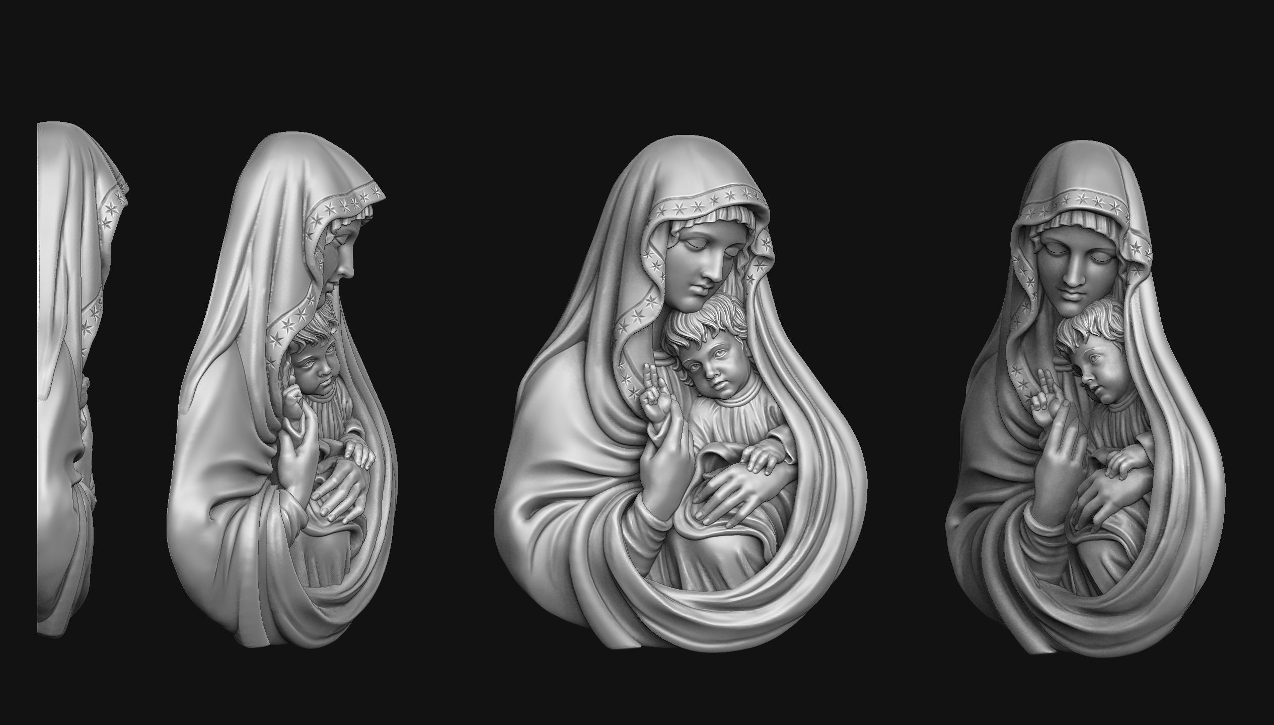 Mary with Baby Jesus no 3 3D print model_1