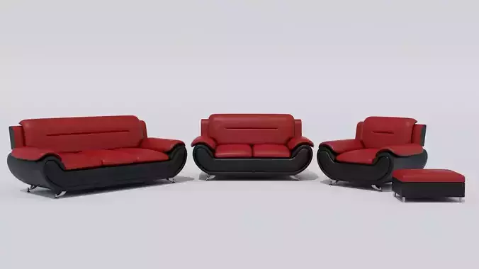 Living Set Modern Style Low-poly 3D model 4K textures