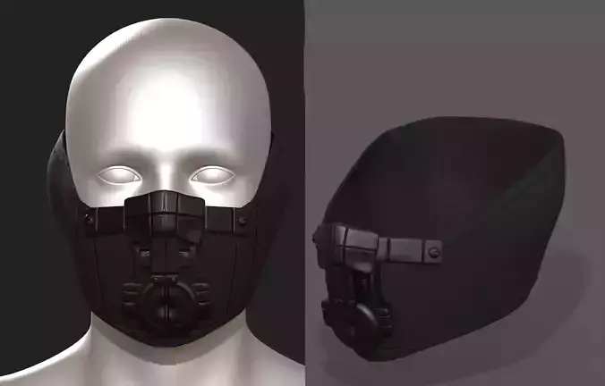Gas mask respirator scifi futuristic 3d 
