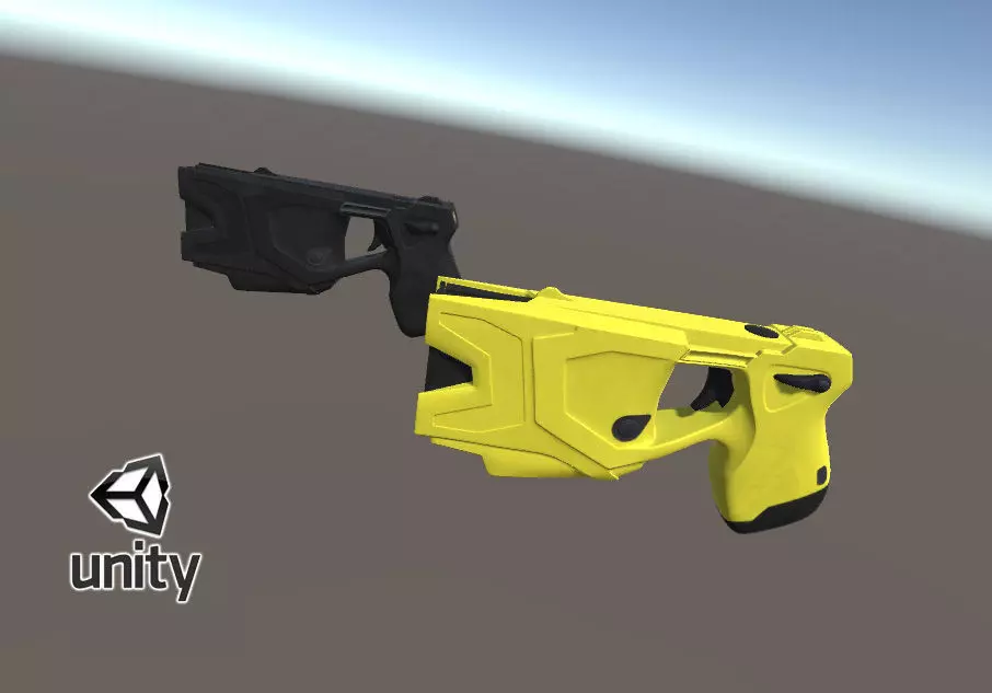 Taser X2 game ready model - black and yellow Low-poly 3D model_0