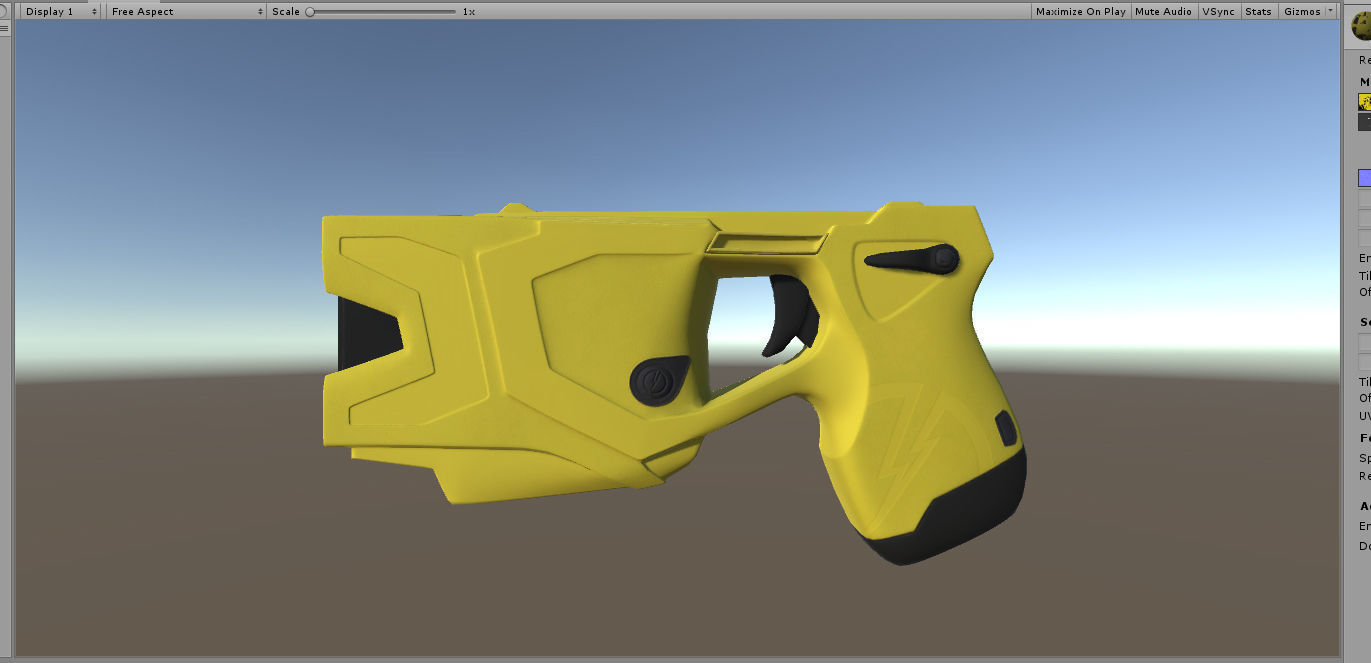Taser X2 game ready model - black and yellow Low-poly 3D model_1