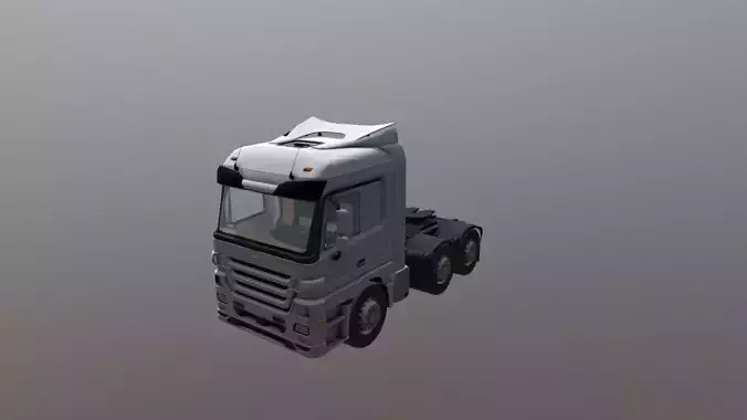 Actros 3 axle truck Low-poly 3D model