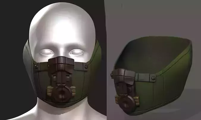 Gas mask respirator scifi futuristic 3d model 