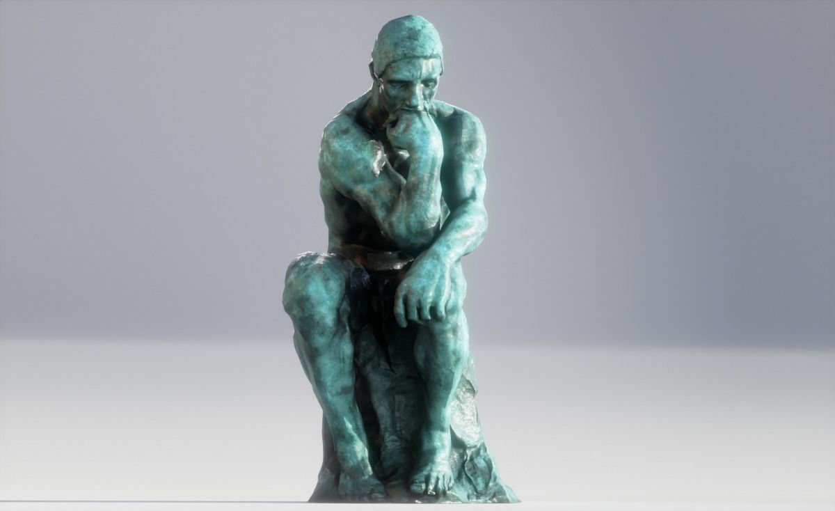 The Thinker Rodin Low-poly 3D model_5