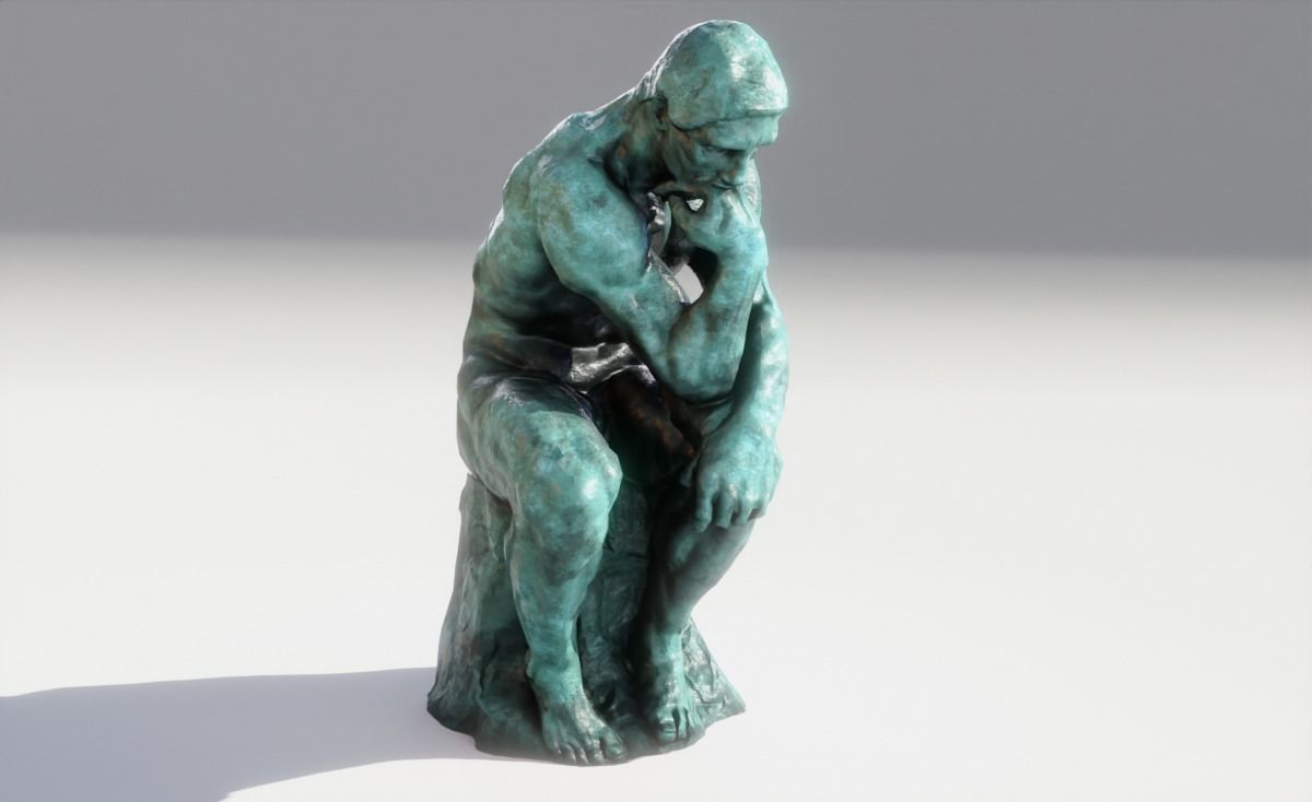 The Thinker Rodin Low-poly 3D model_6