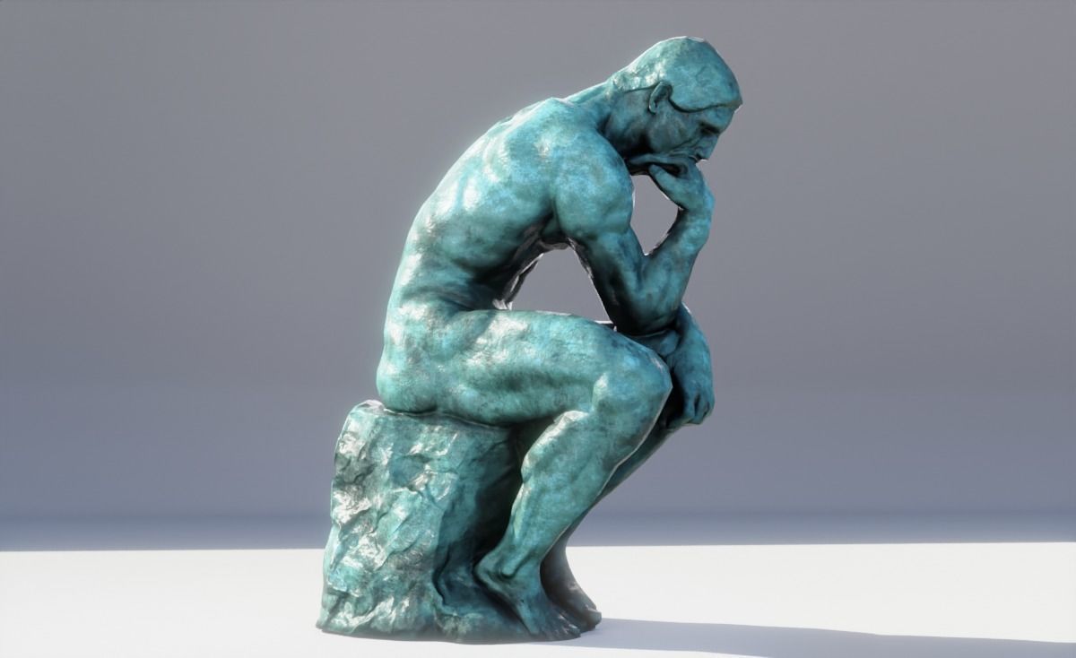 The Thinker Rodin Low-poly 3D model_11