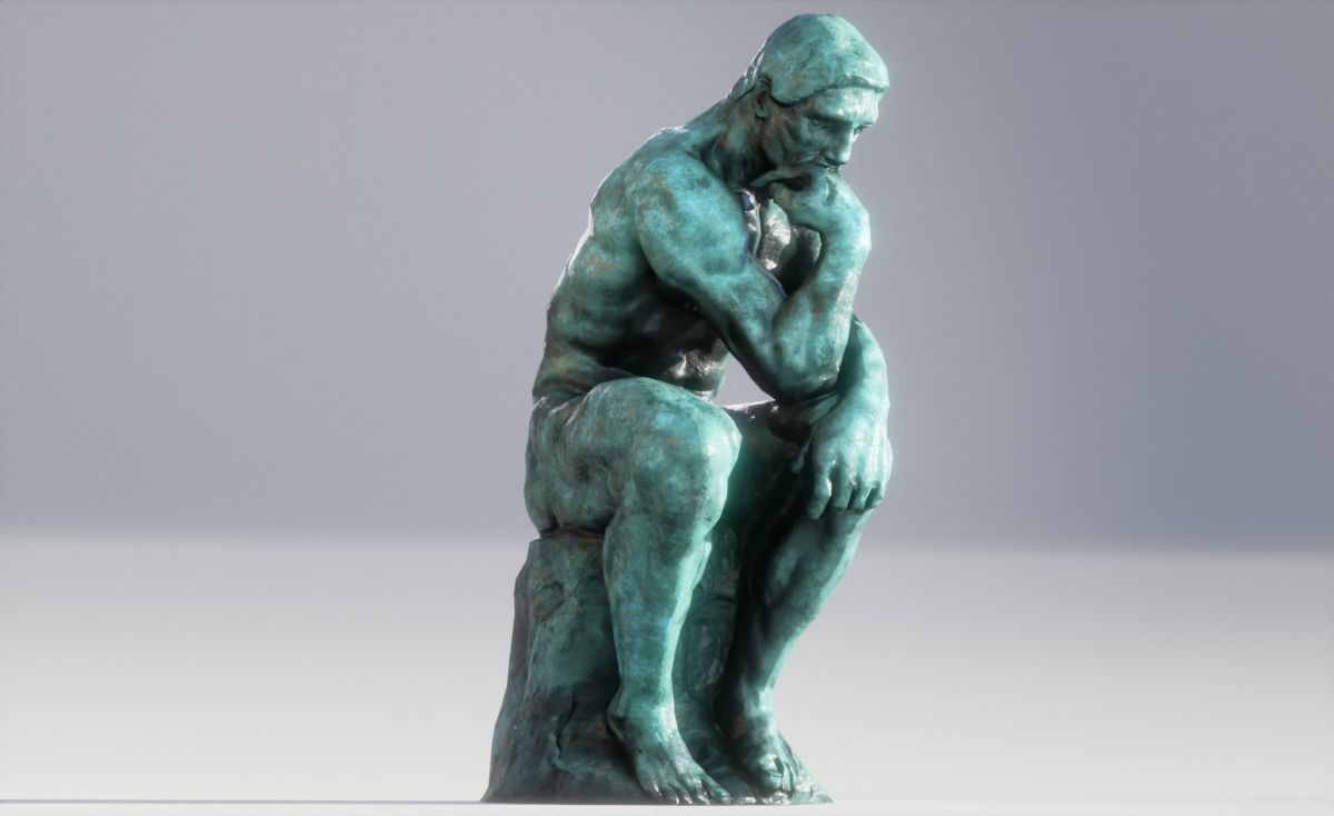 The Thinker Rodin Low-poly 3D model_4