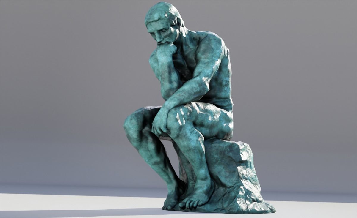 The Thinker Rodin Low-poly 3D model_2