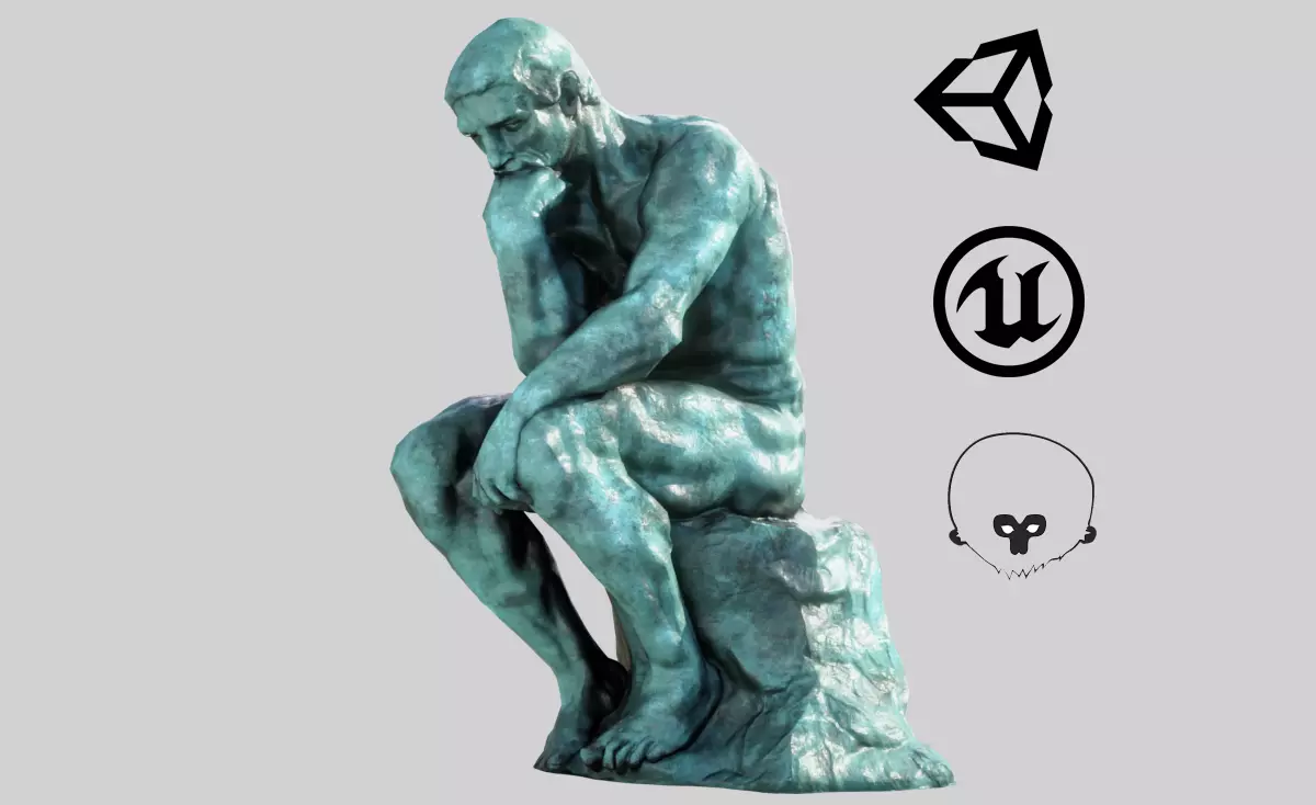 The Thinker Rodin Low-poly 3D model_0