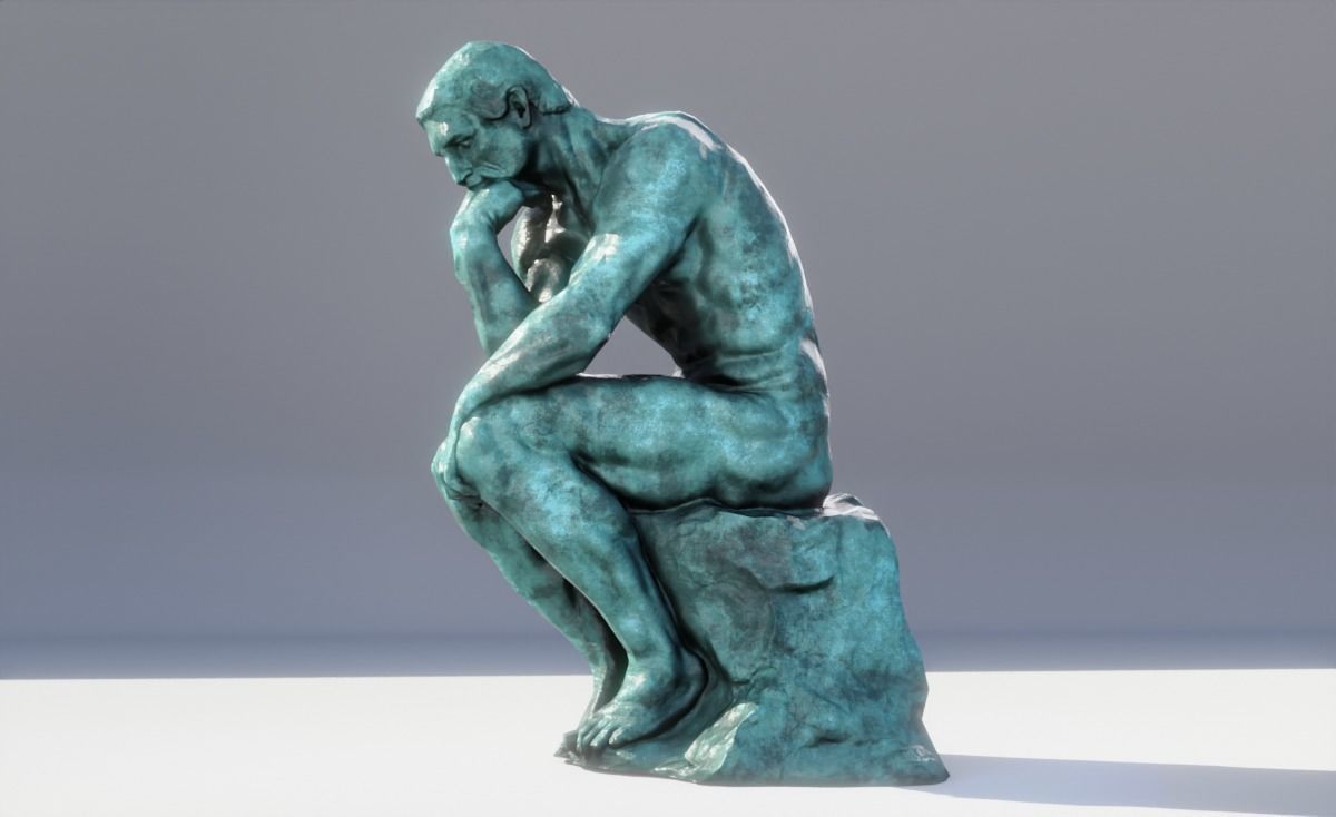 The Thinker Rodin Low-poly 3D model_12