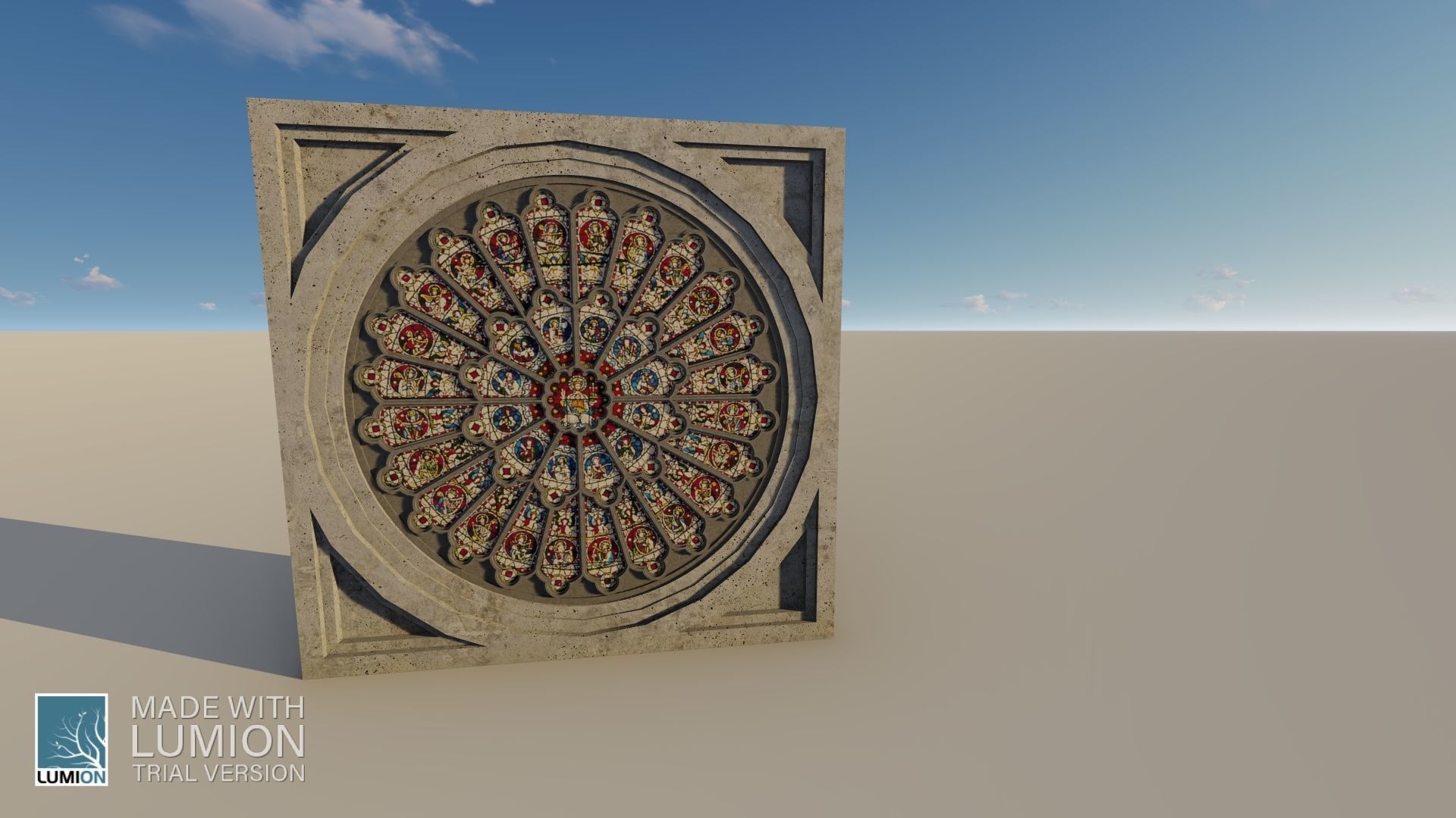 Rose window of Durham Cathedral 3D model_3