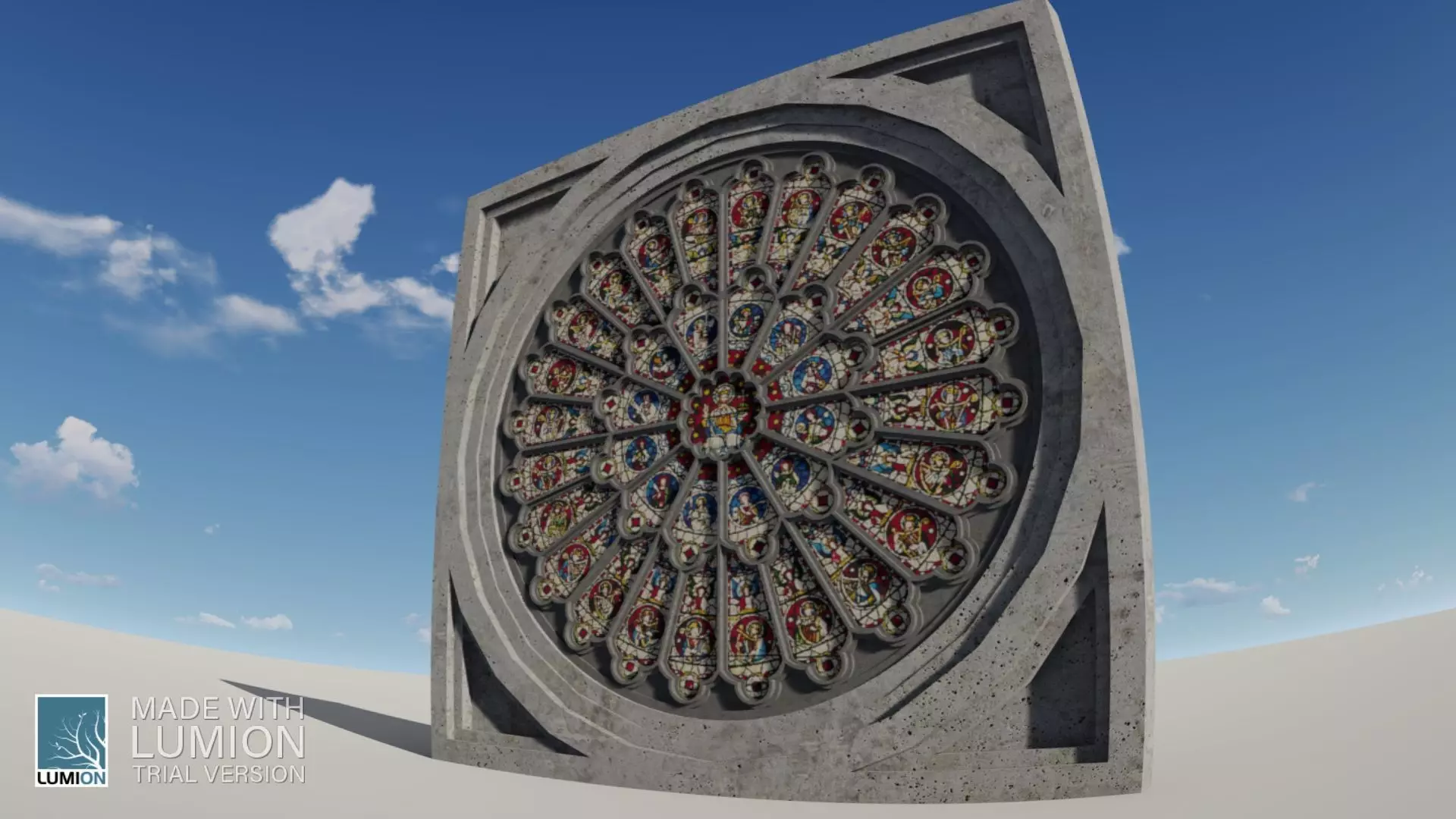 Rose window of Durham Cathedral 3D model_0